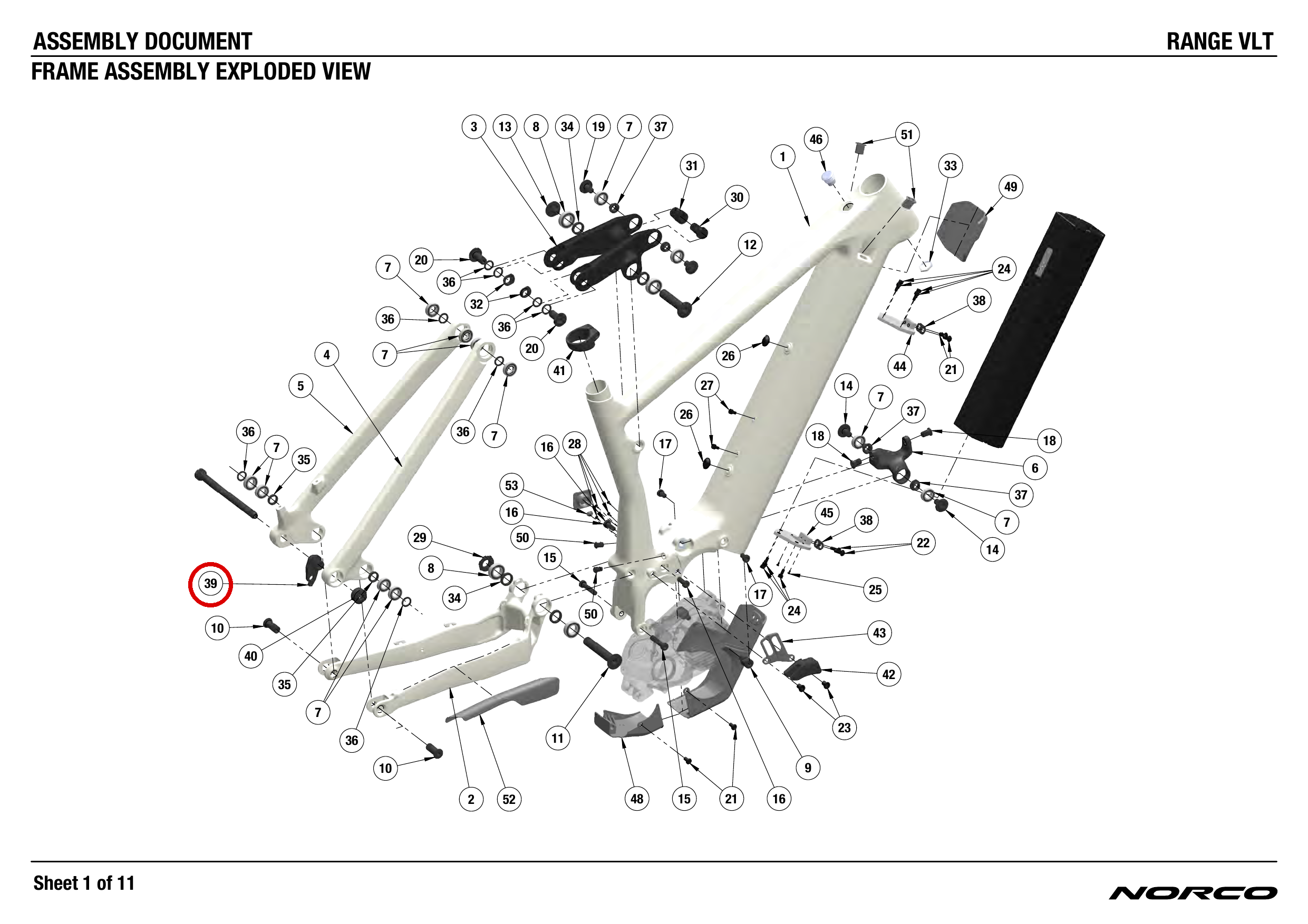 Official technical drawing with the relevant callout highlighted in red