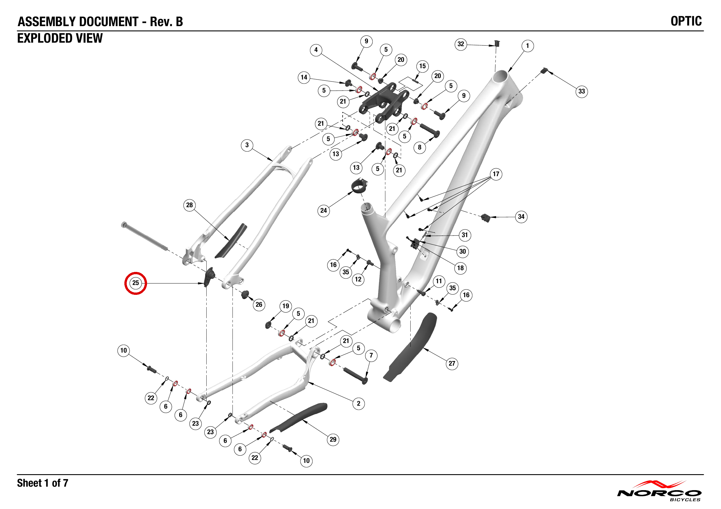 Official technical drawing with the relevant callout highlighted in red