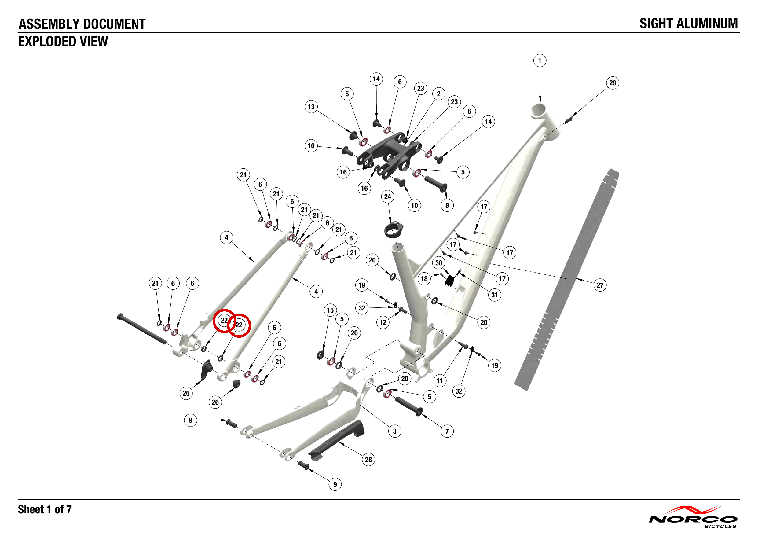 Official technical drawing with the relevant callout highlighted in red