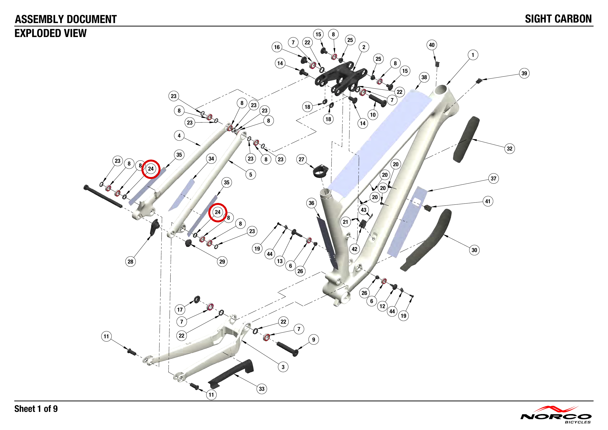 Official technical drawing with the relevant callout highlighted in red