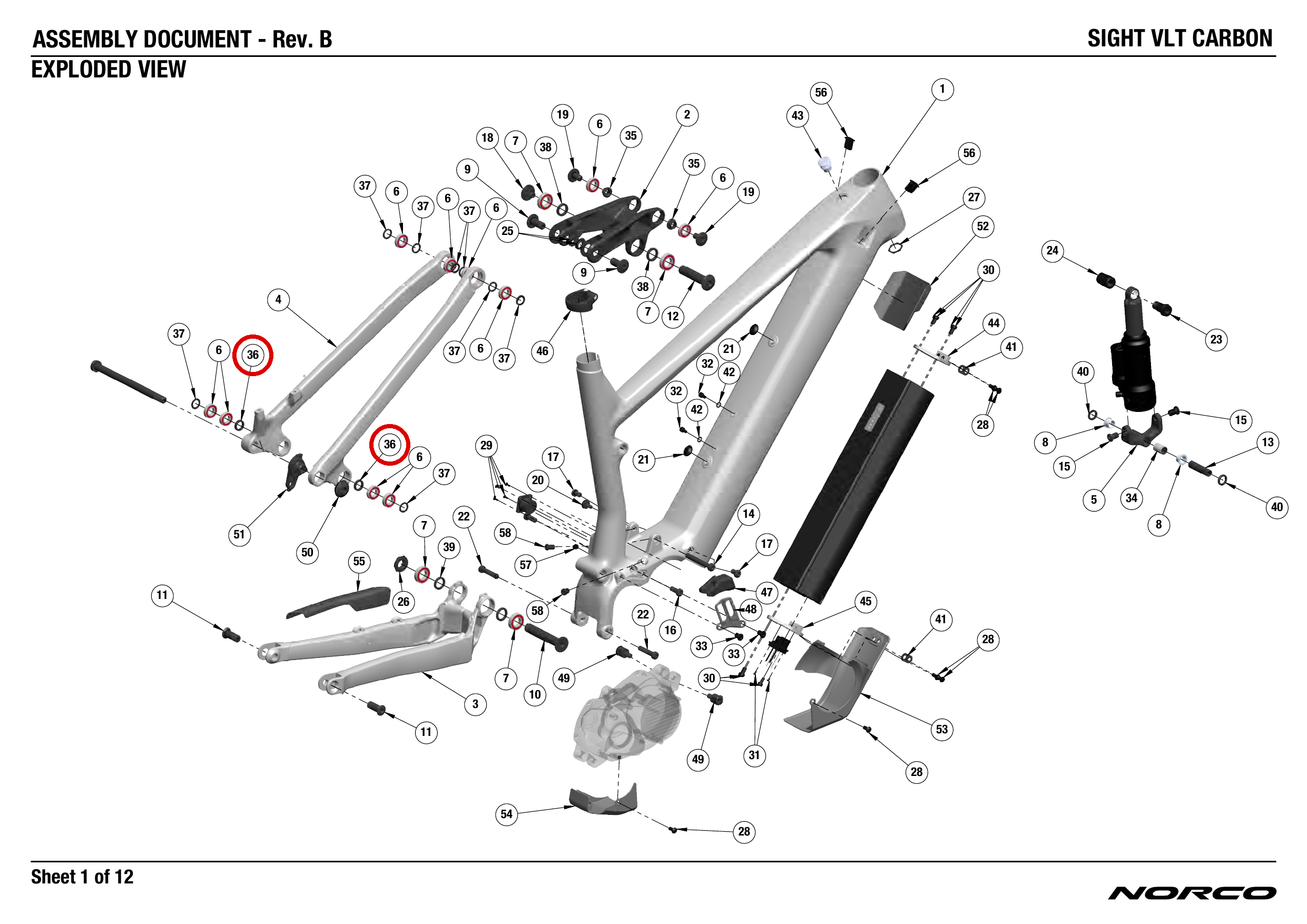 Official technical drawing with the relevant callout highlighted in red