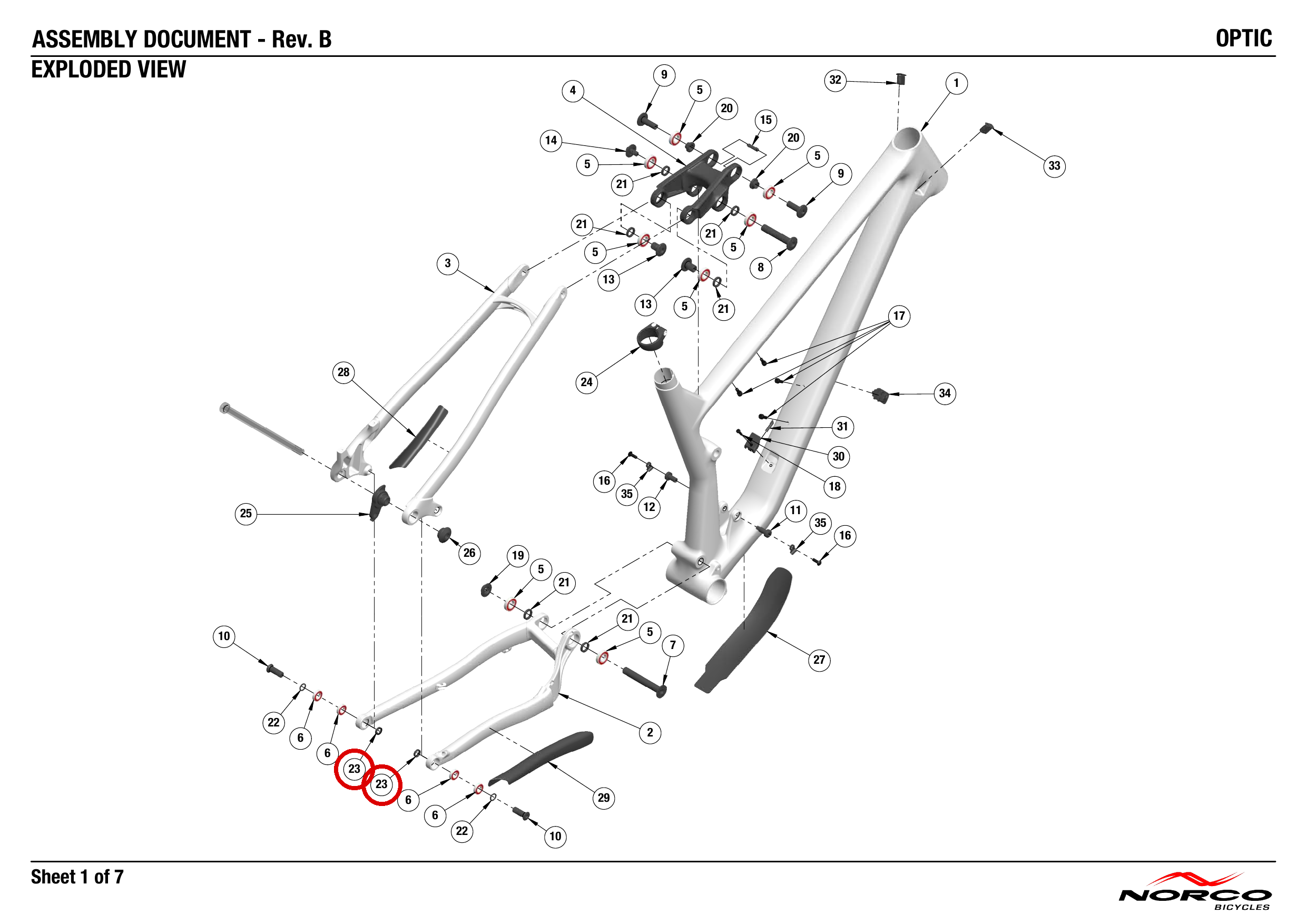Official technical drawing with the relevant callout highlighted in red