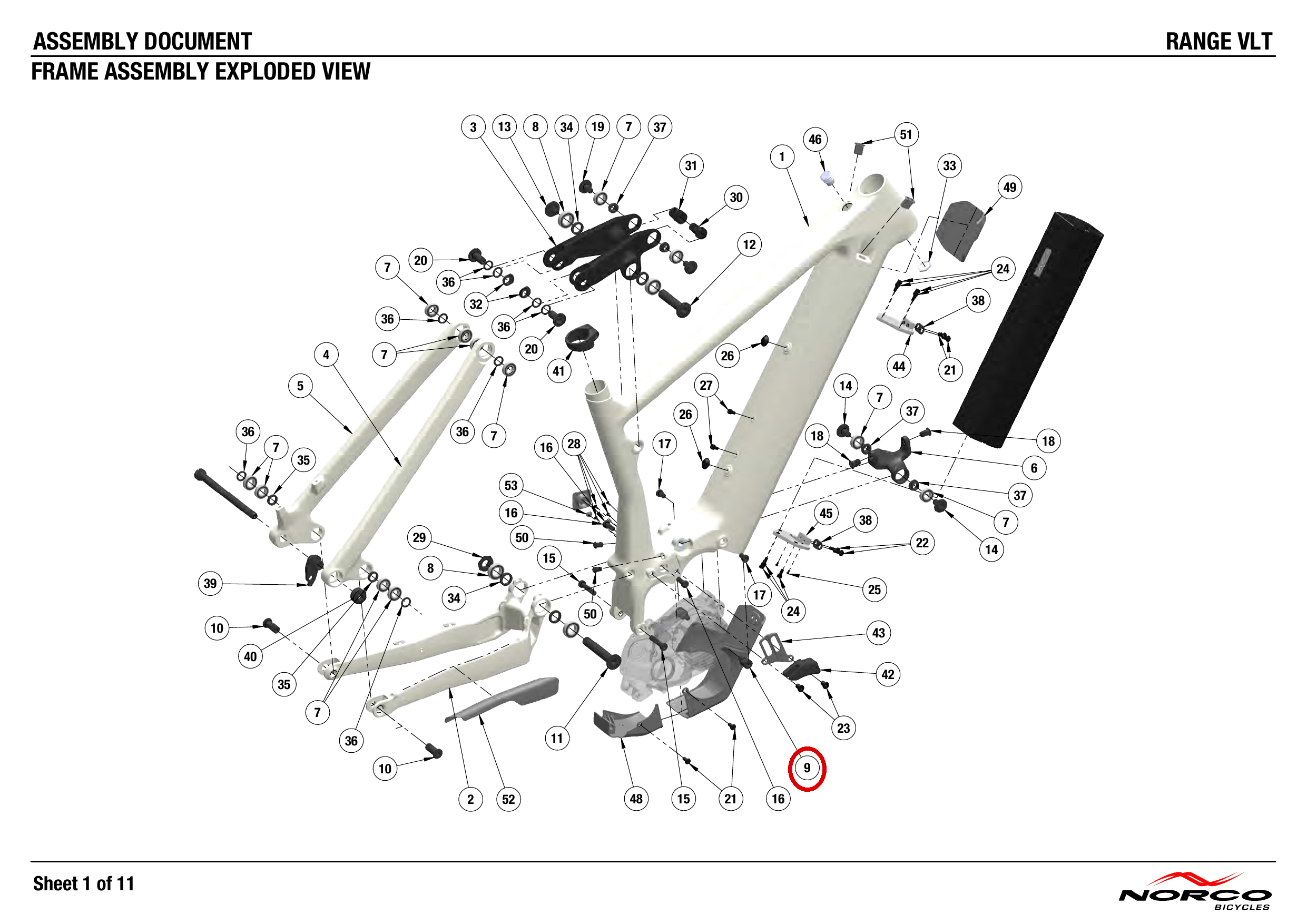 Official technical drawing with the relevant callout highlighted in red
