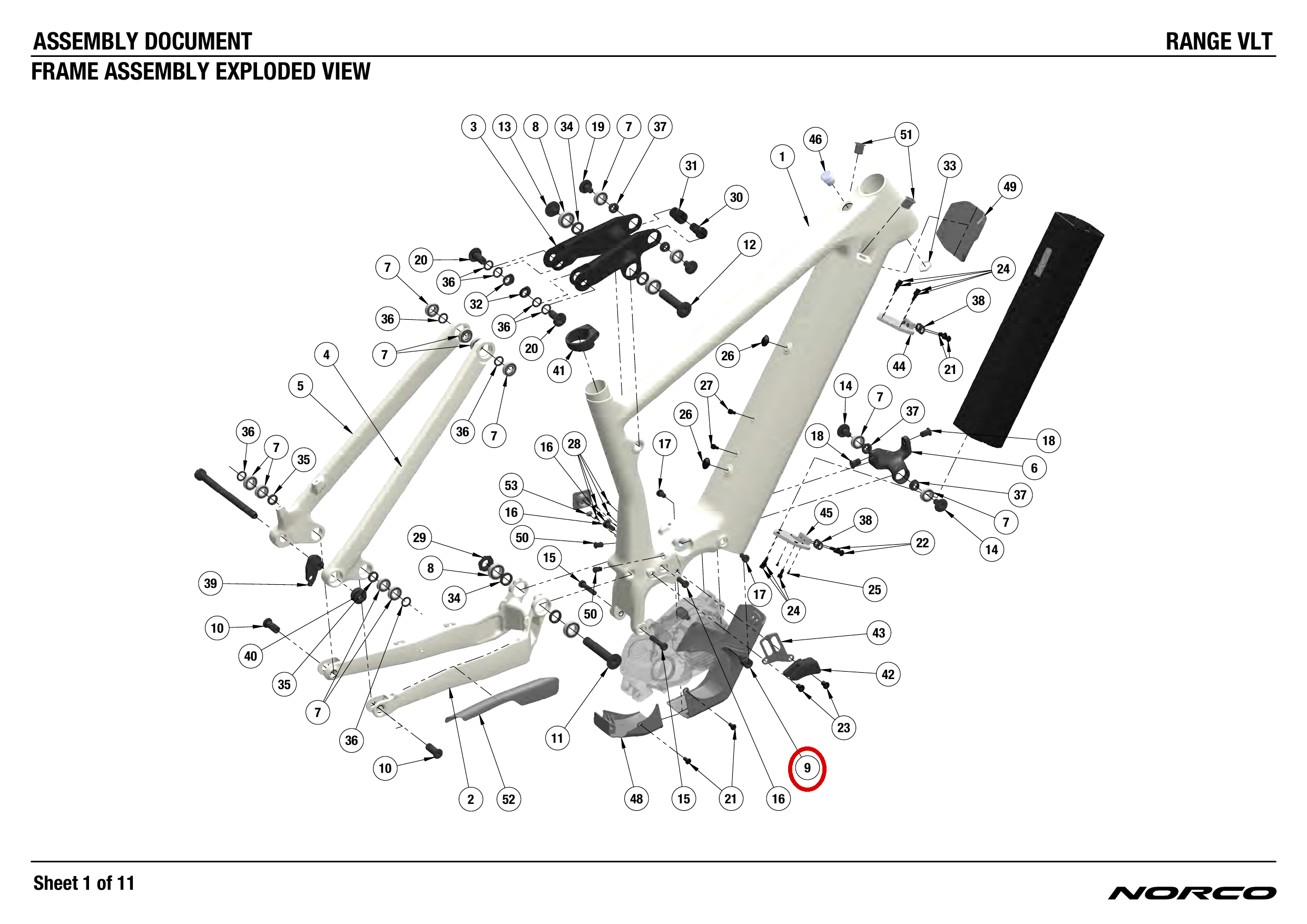 Official technical drawing with the relevant callout highlighted in red