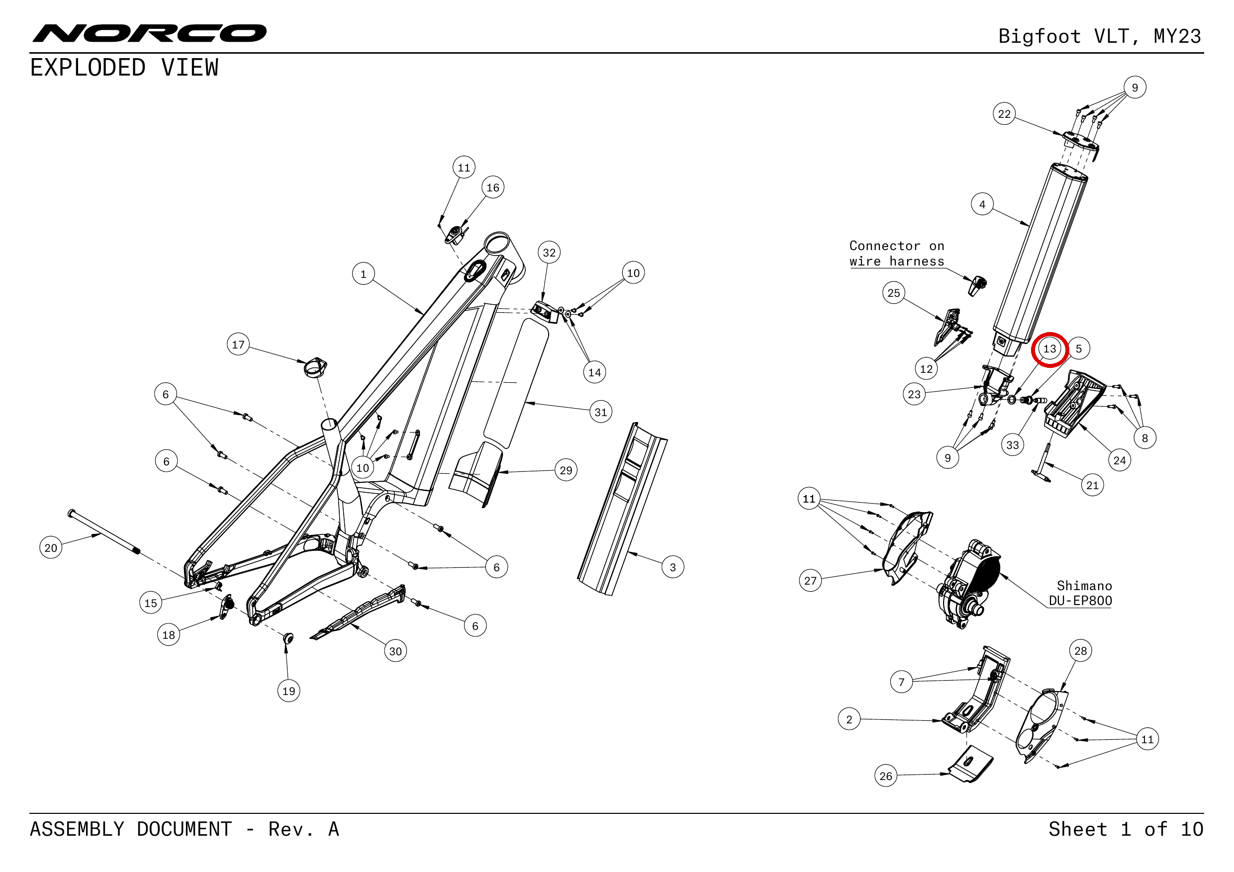 Official technical drawing with the relevant callout highlighted in red