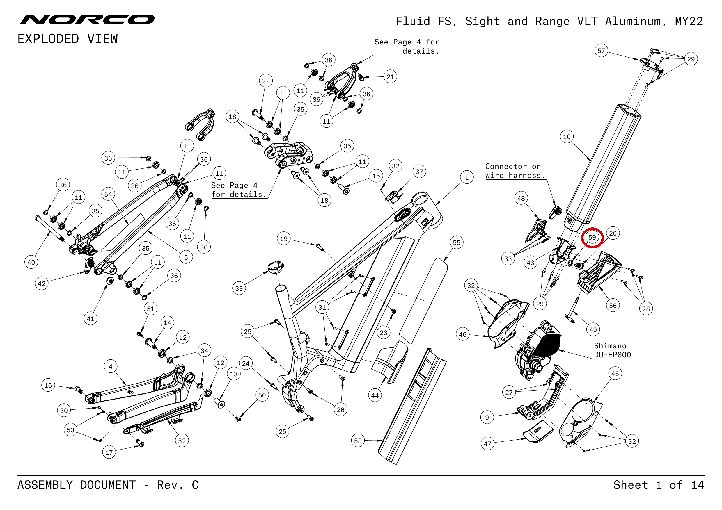 Official technical drawing with the relevant callout highlighted in red