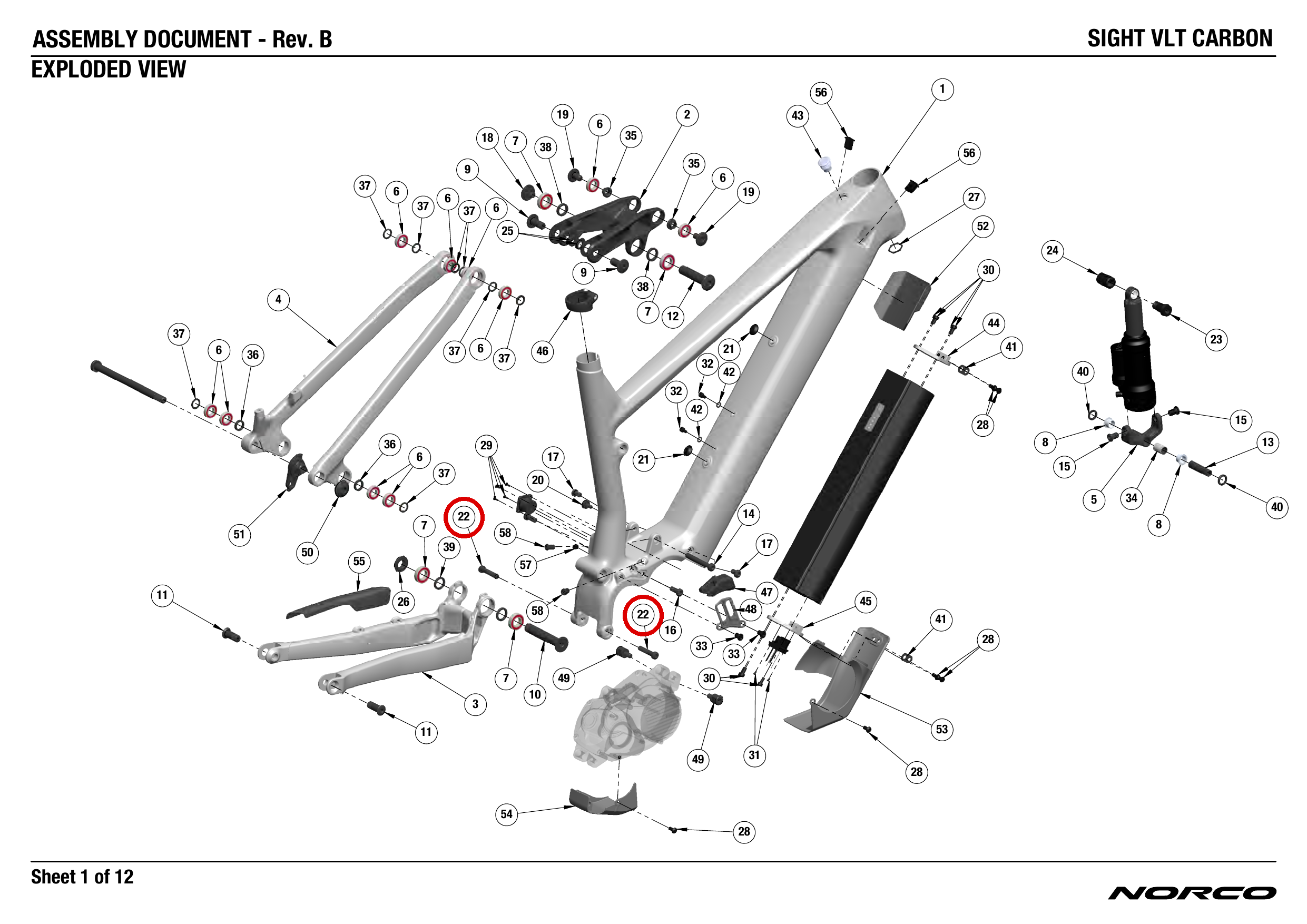 Official technical drawing with the relevant callout highlighted in red