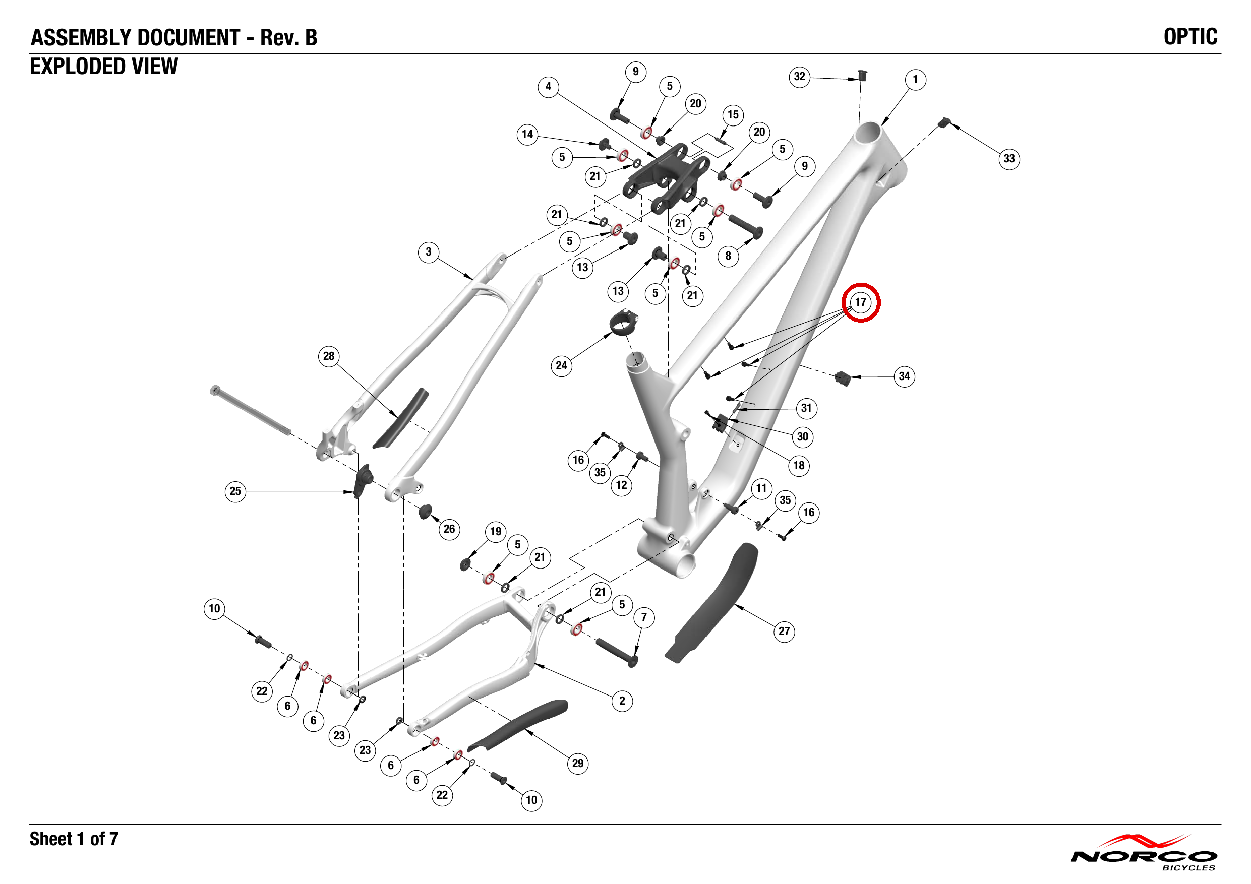 Official technical drawing with the relevant callout highlighted in red