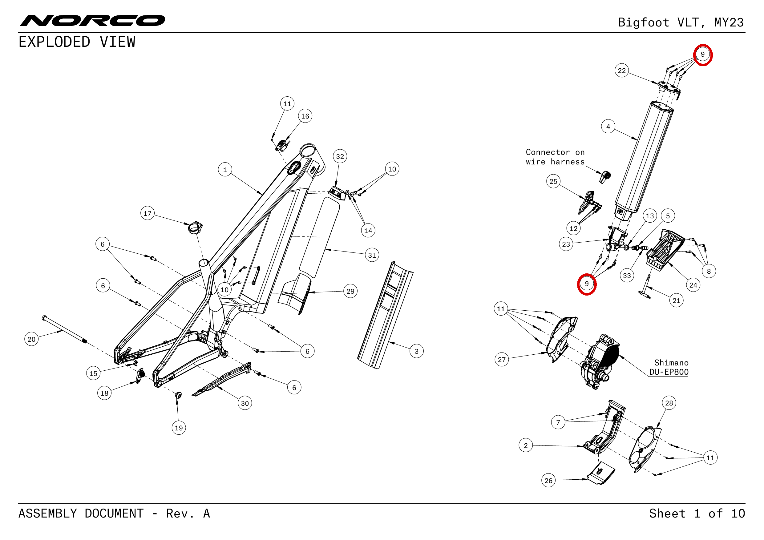 Official technical drawing with the relevant callout highlighted in red