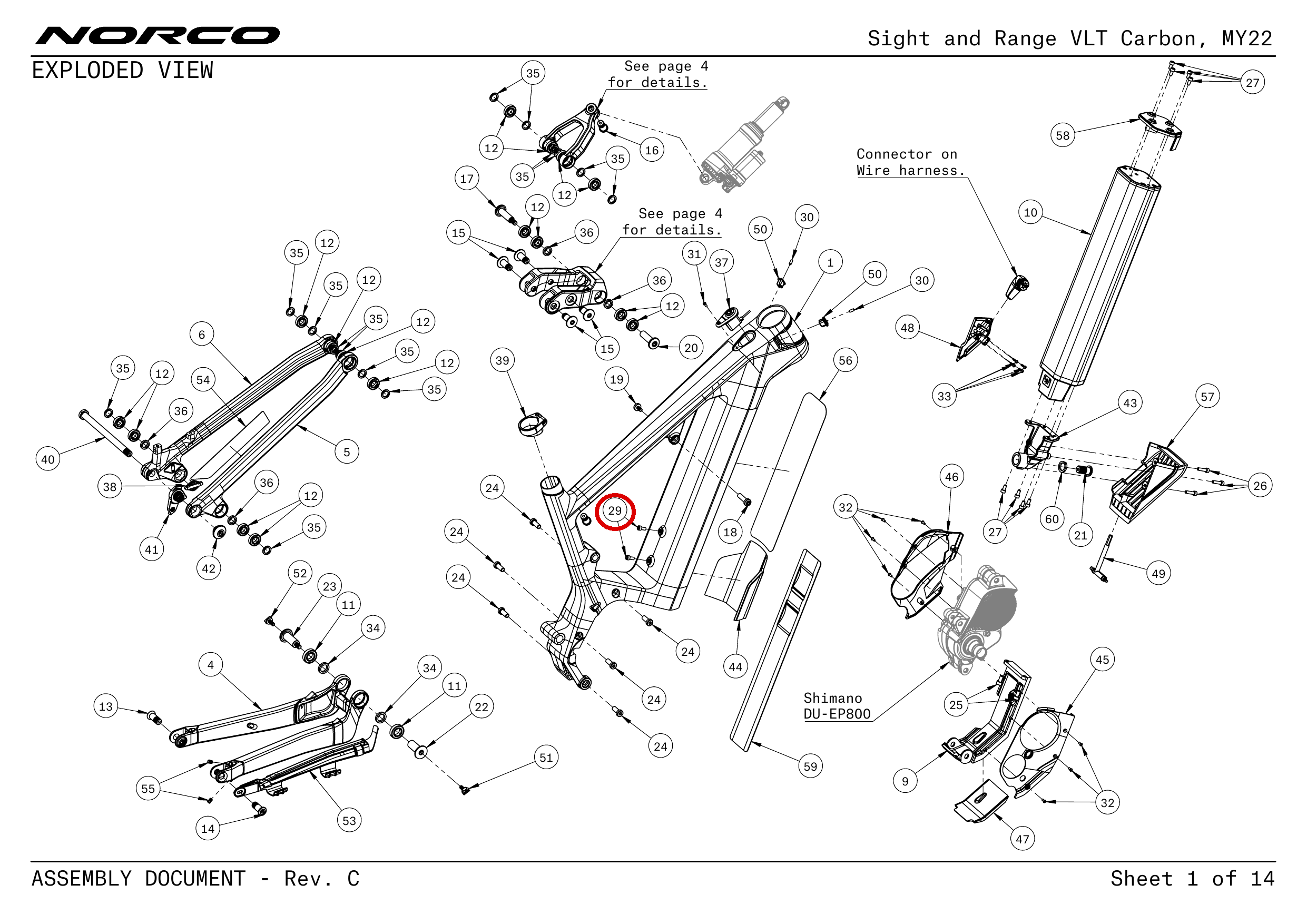 Official technical drawing with the relevant callout highlighted in red