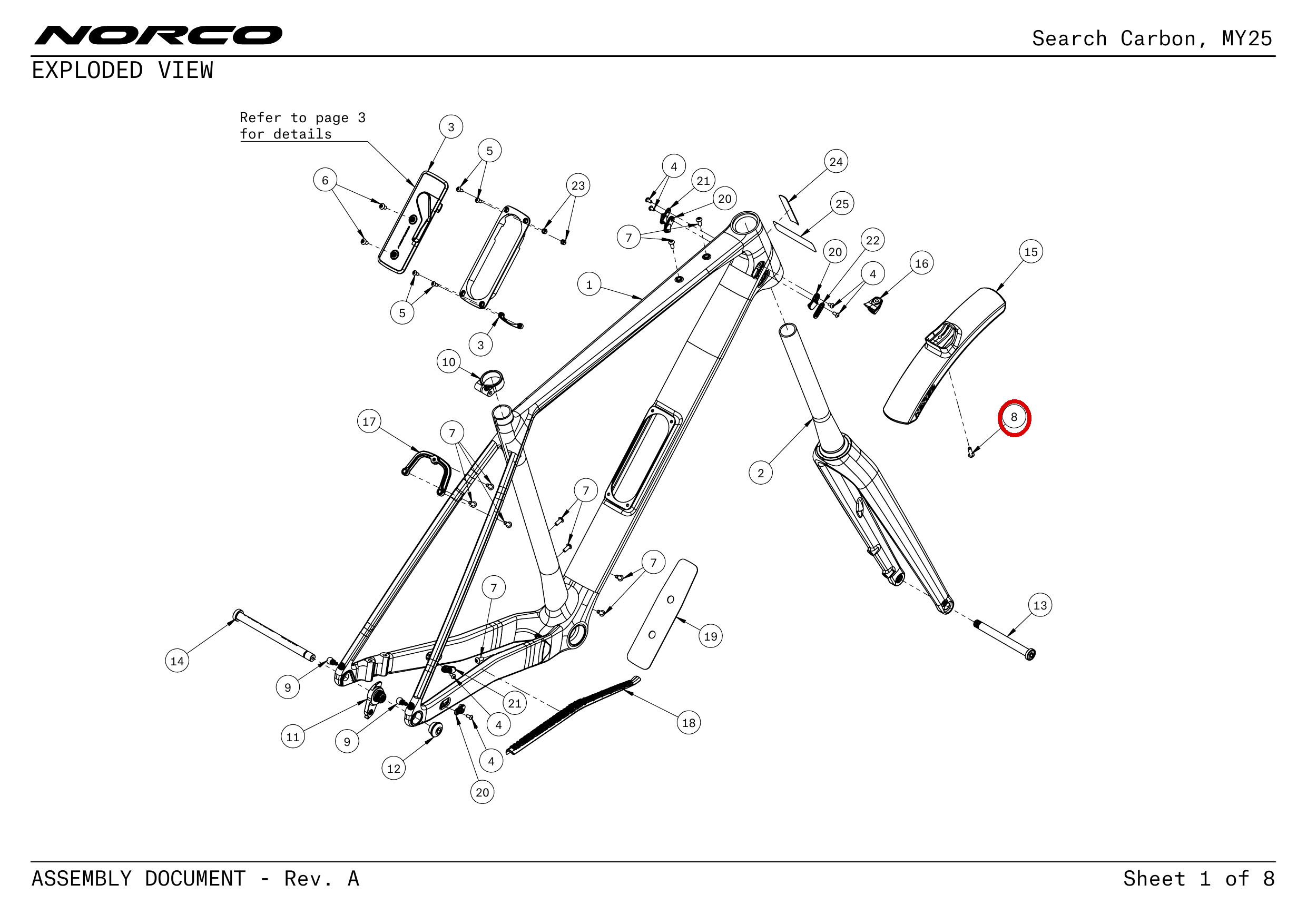 Official technical drawing with the relevant callout highlighted in red