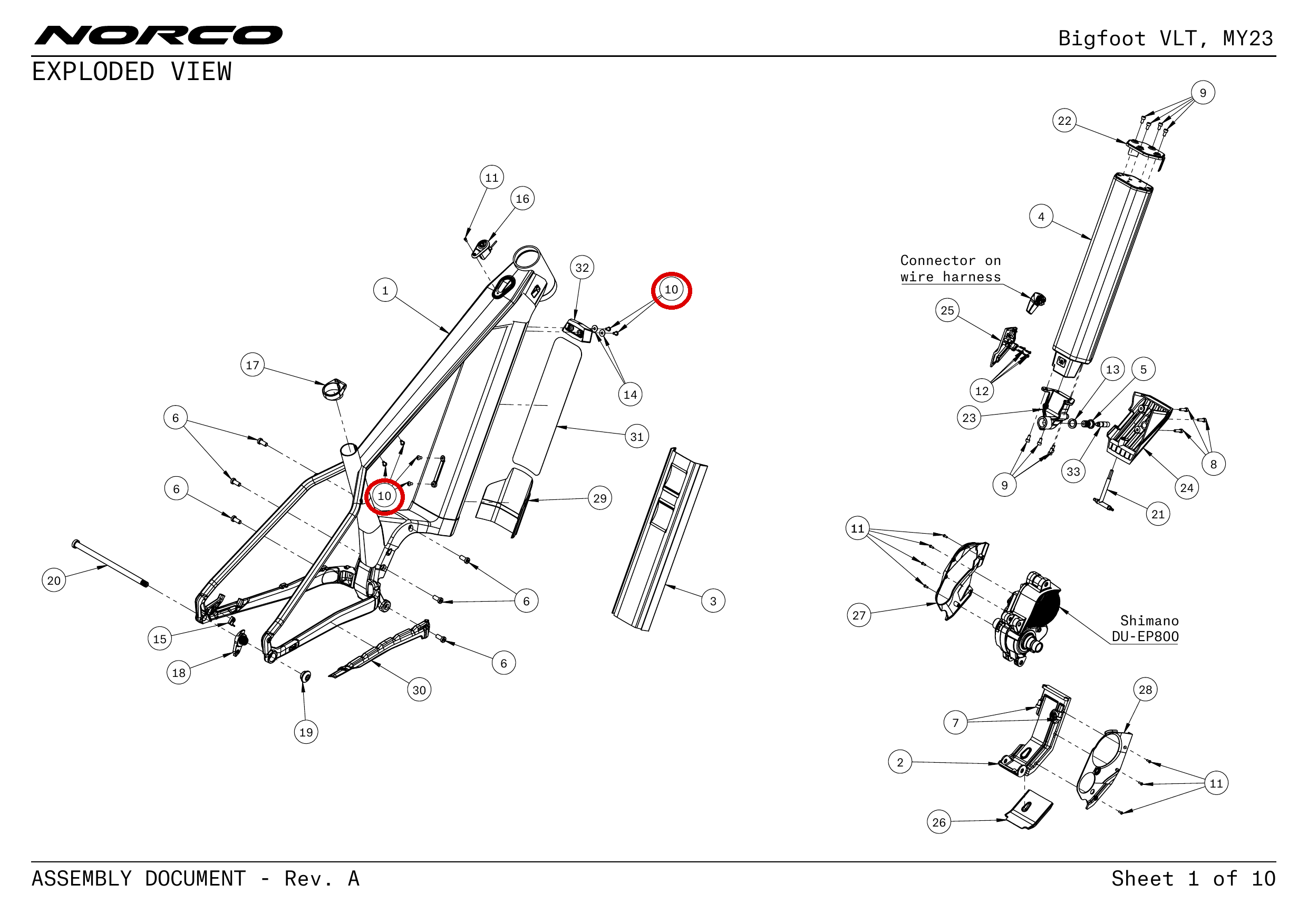 Official technical drawing with the relevant callout highlighted in red