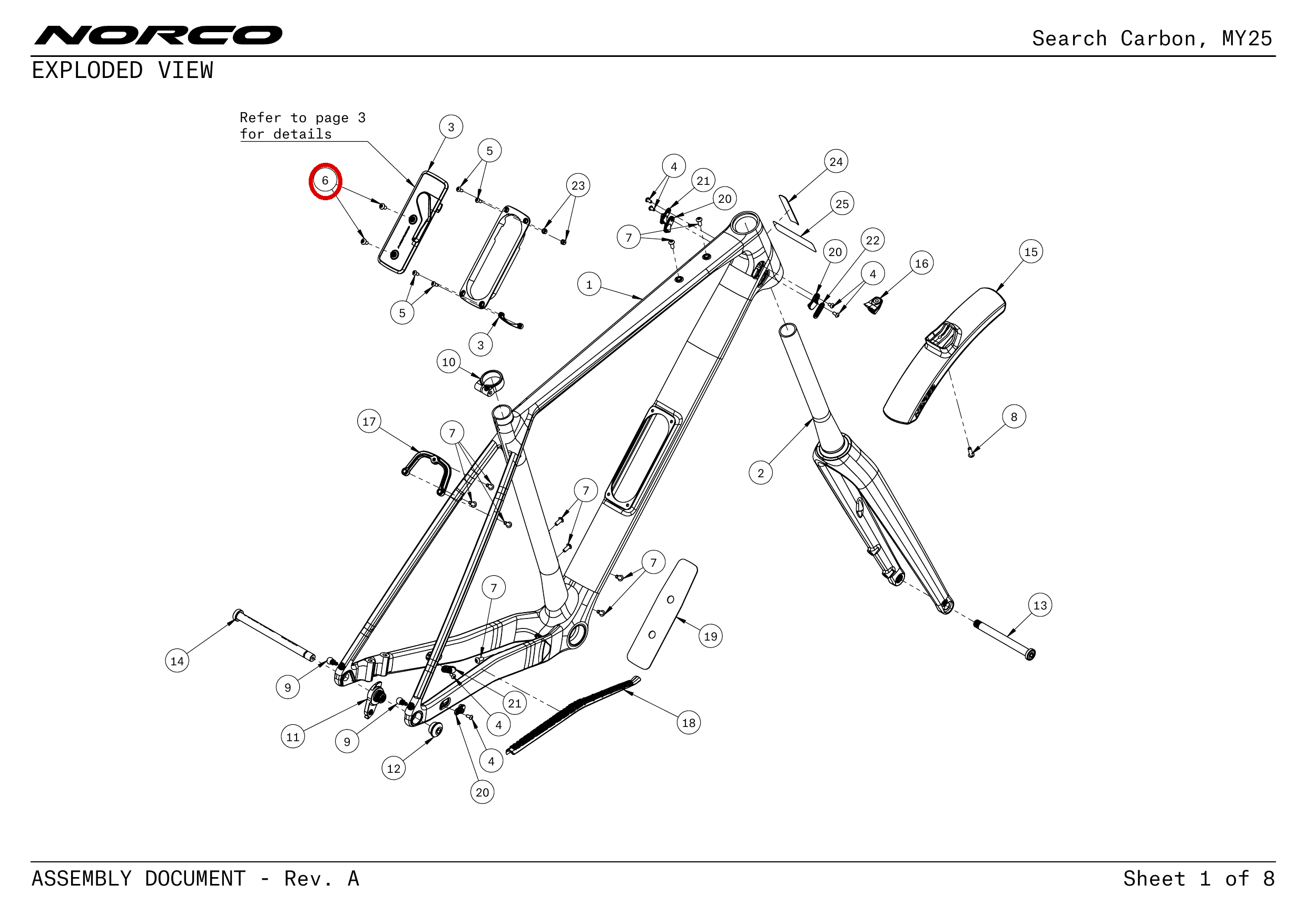Official technical drawing with the relevant callout highlighted in red