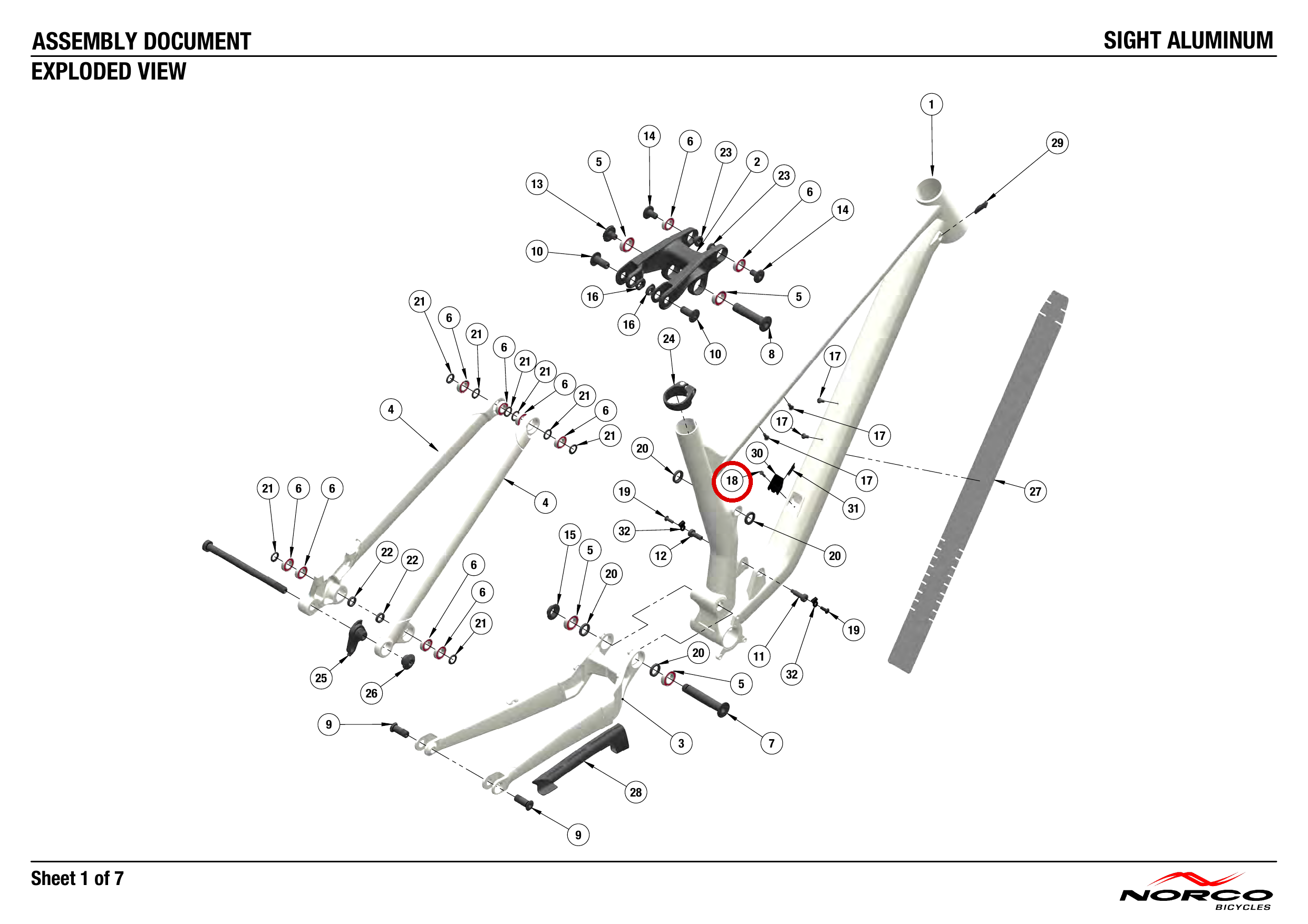 Official technical drawing with the relevant callout highlighted in red