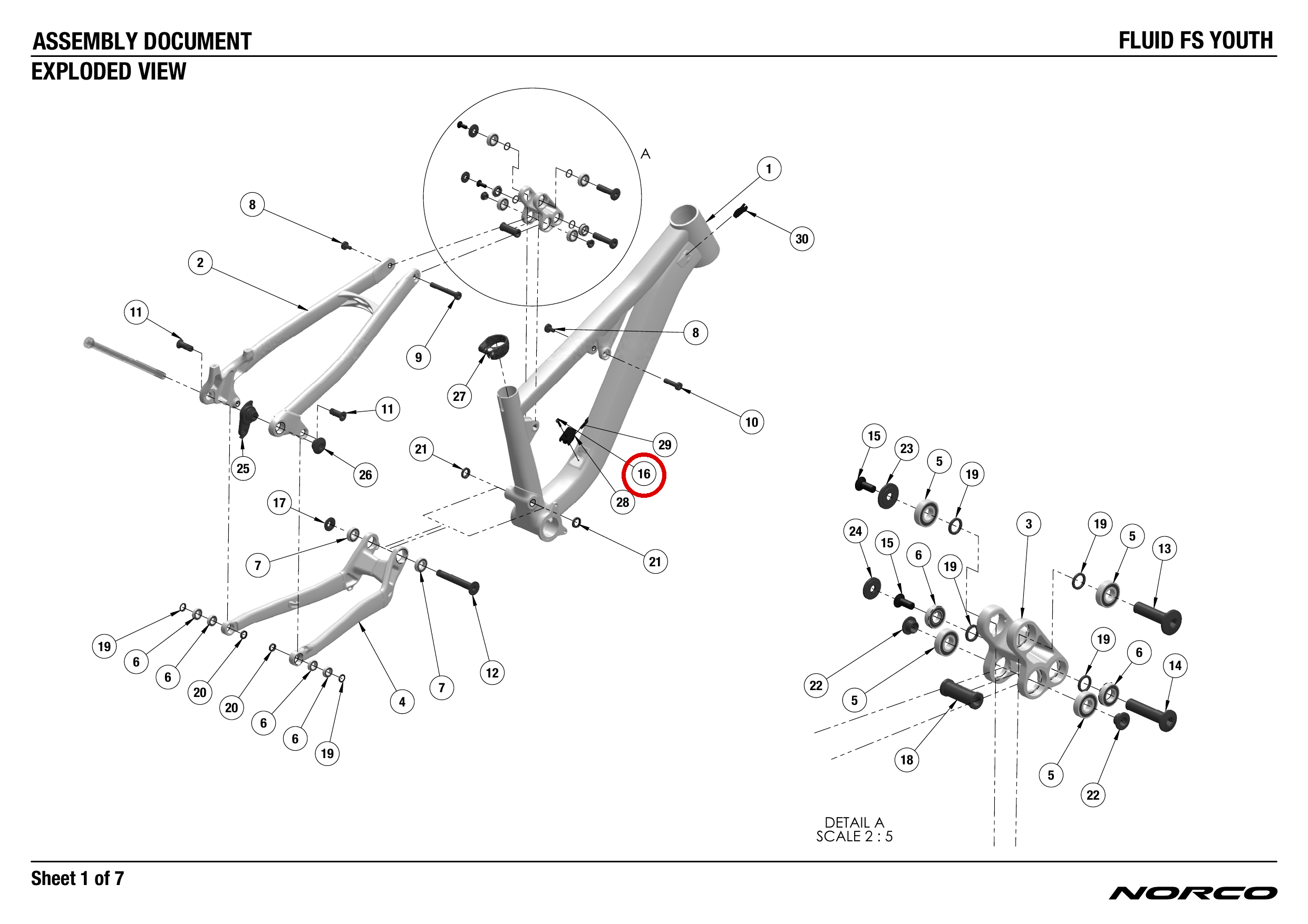 Official technical drawing with the relevant callout highlighted in red