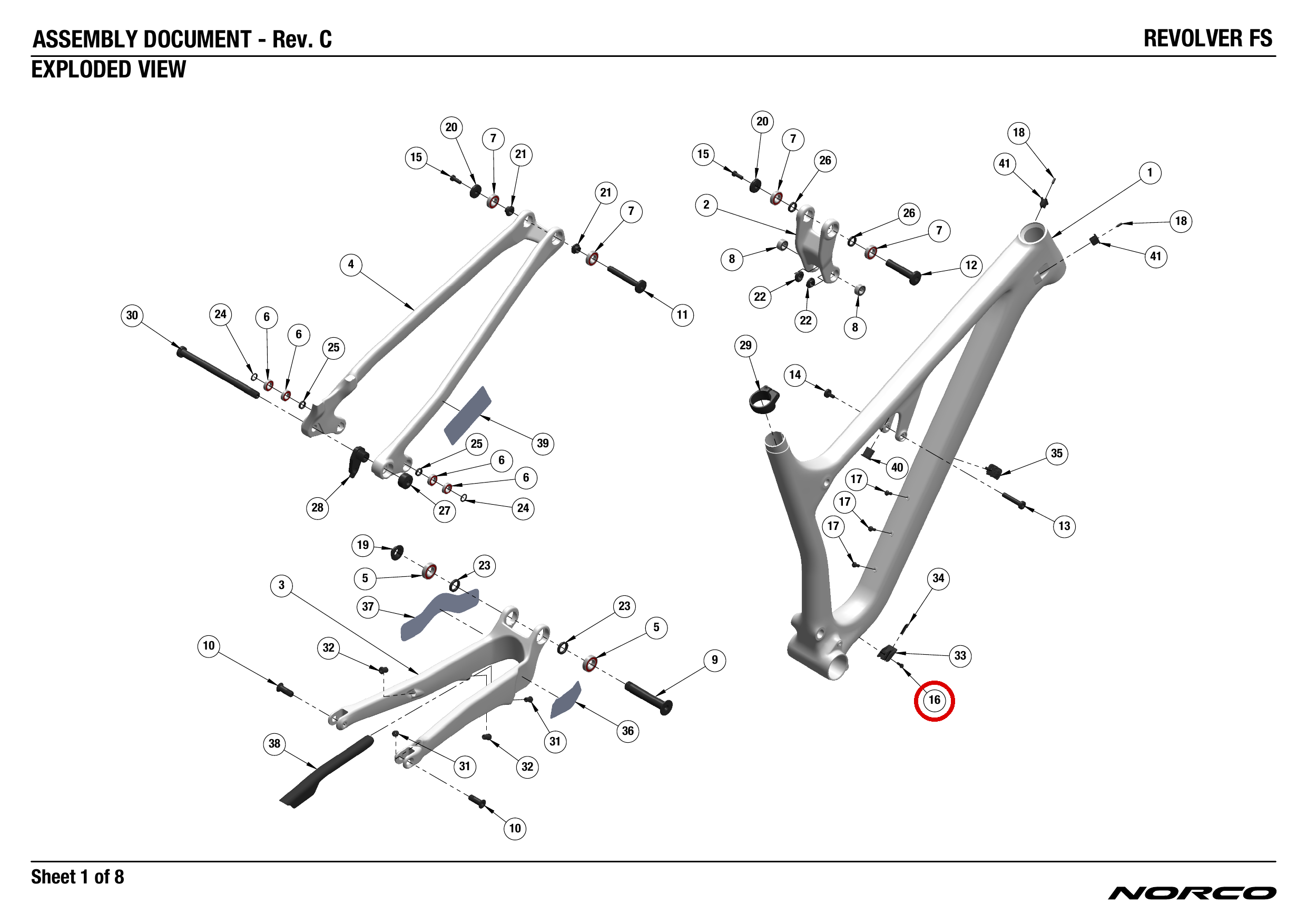 Official technical drawing with the relevant callout highlighted in red