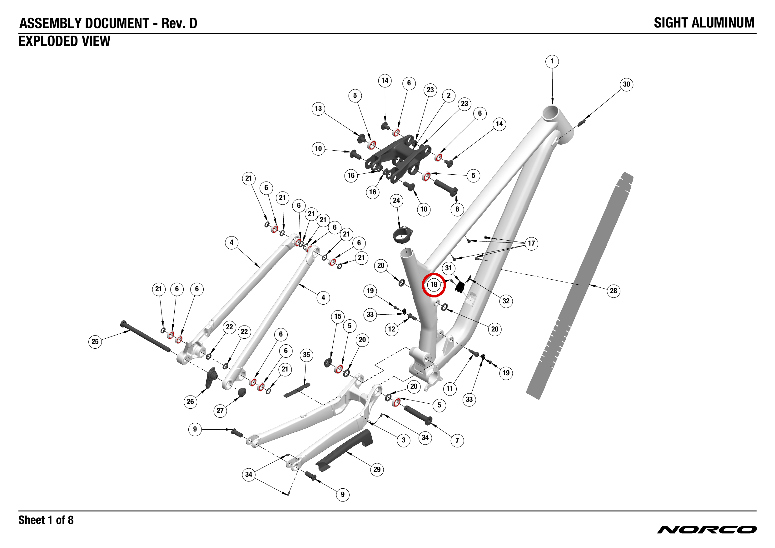 Official technical drawing with the relevant callout highlighted in red
