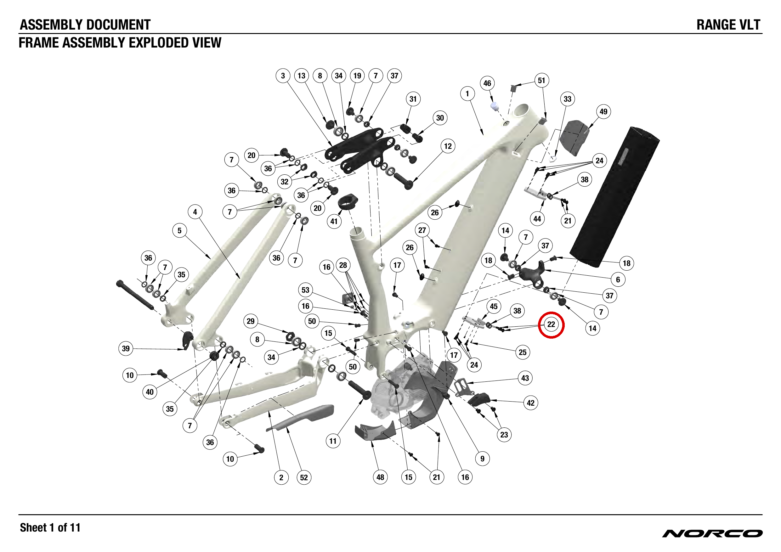 Official technical drawing with the relevant callout highlighted in red