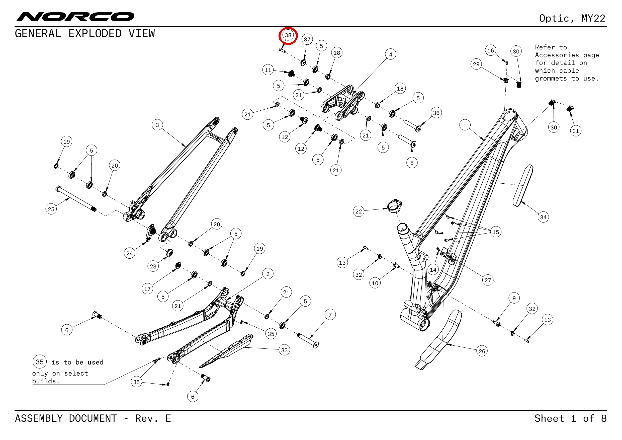 Official technical drawing with the relevant callout highlighted in red