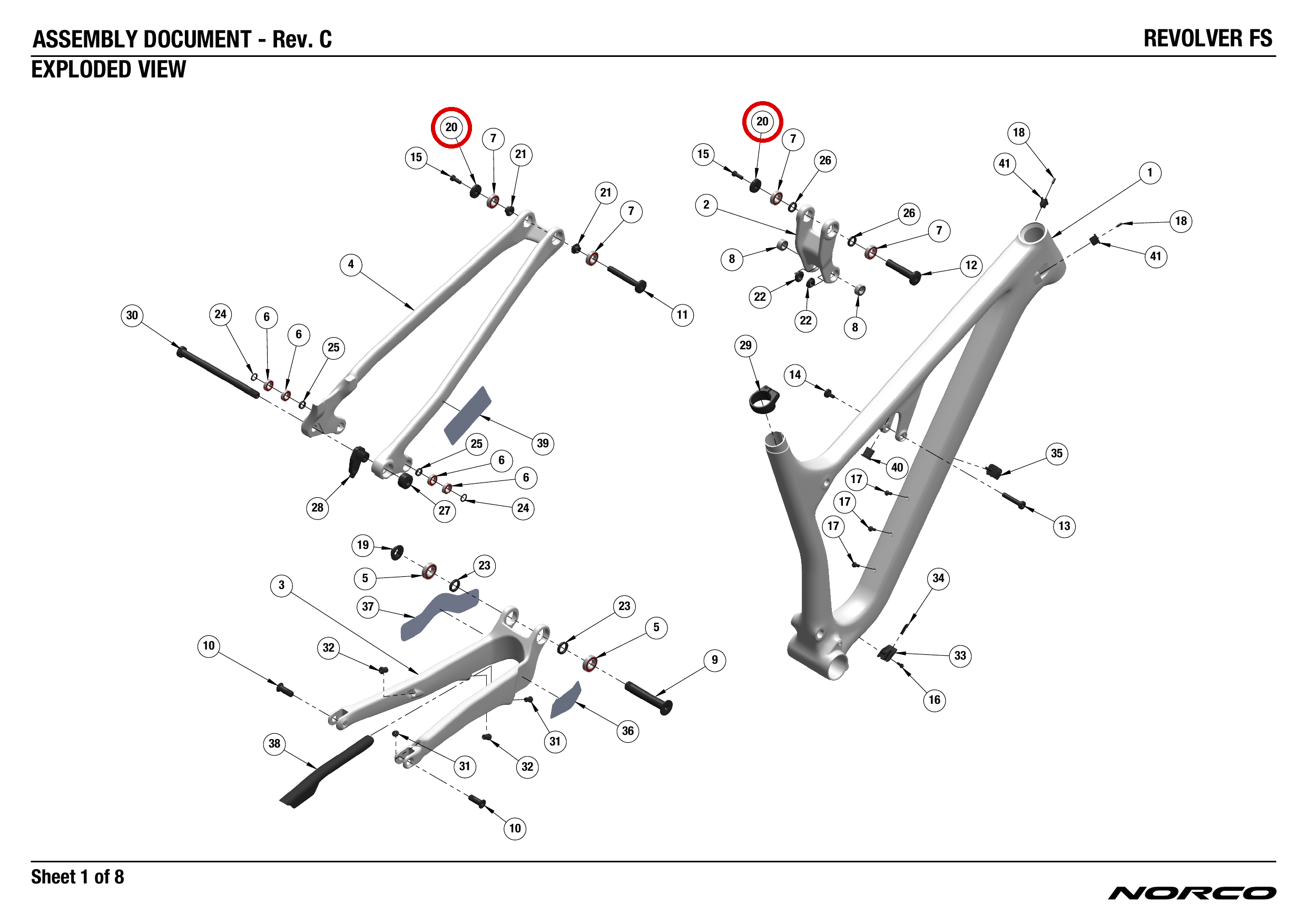 Official technical drawing with the relevant callout highlighted in red