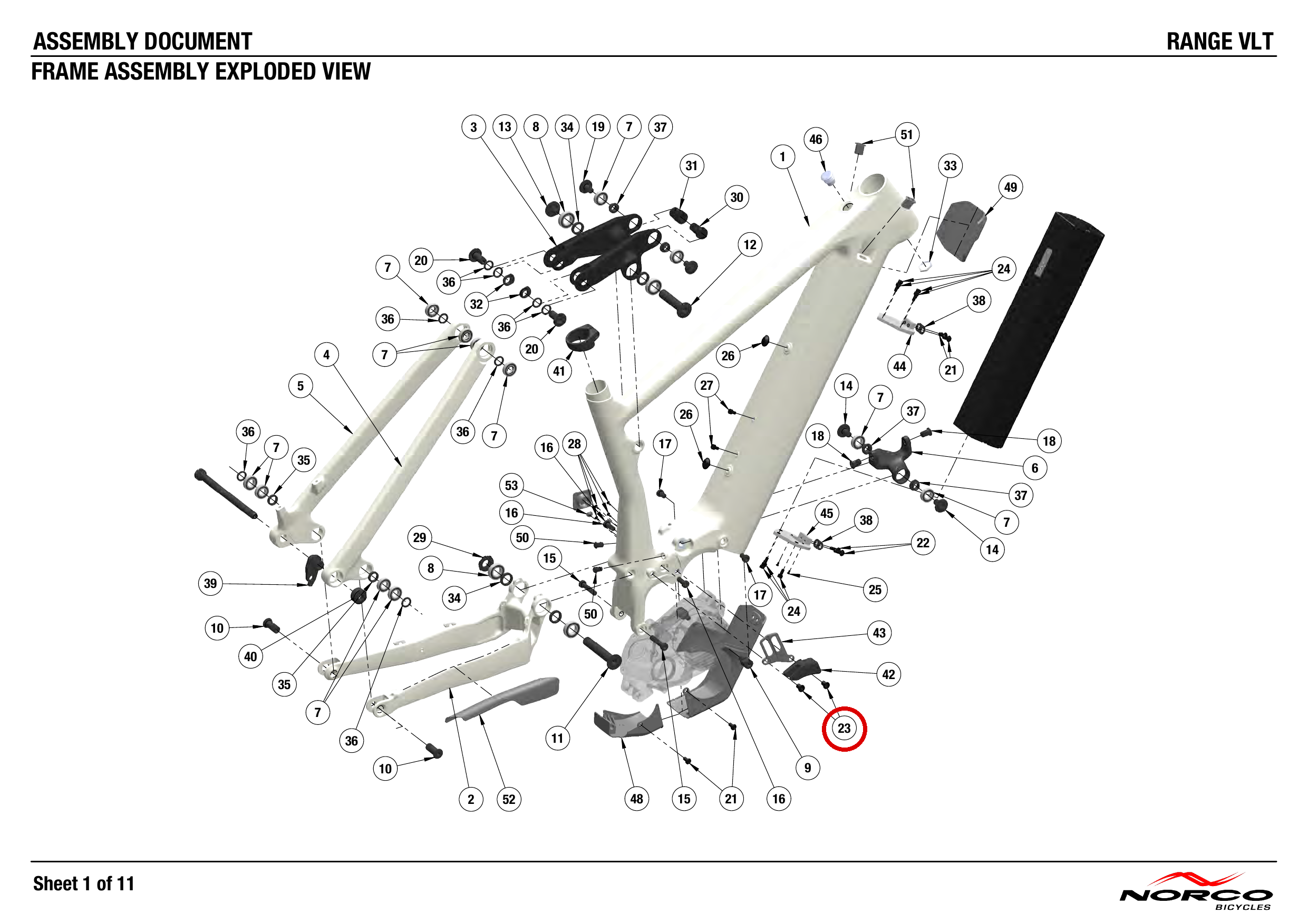 Official technical drawing with the relevant callout highlighted in red