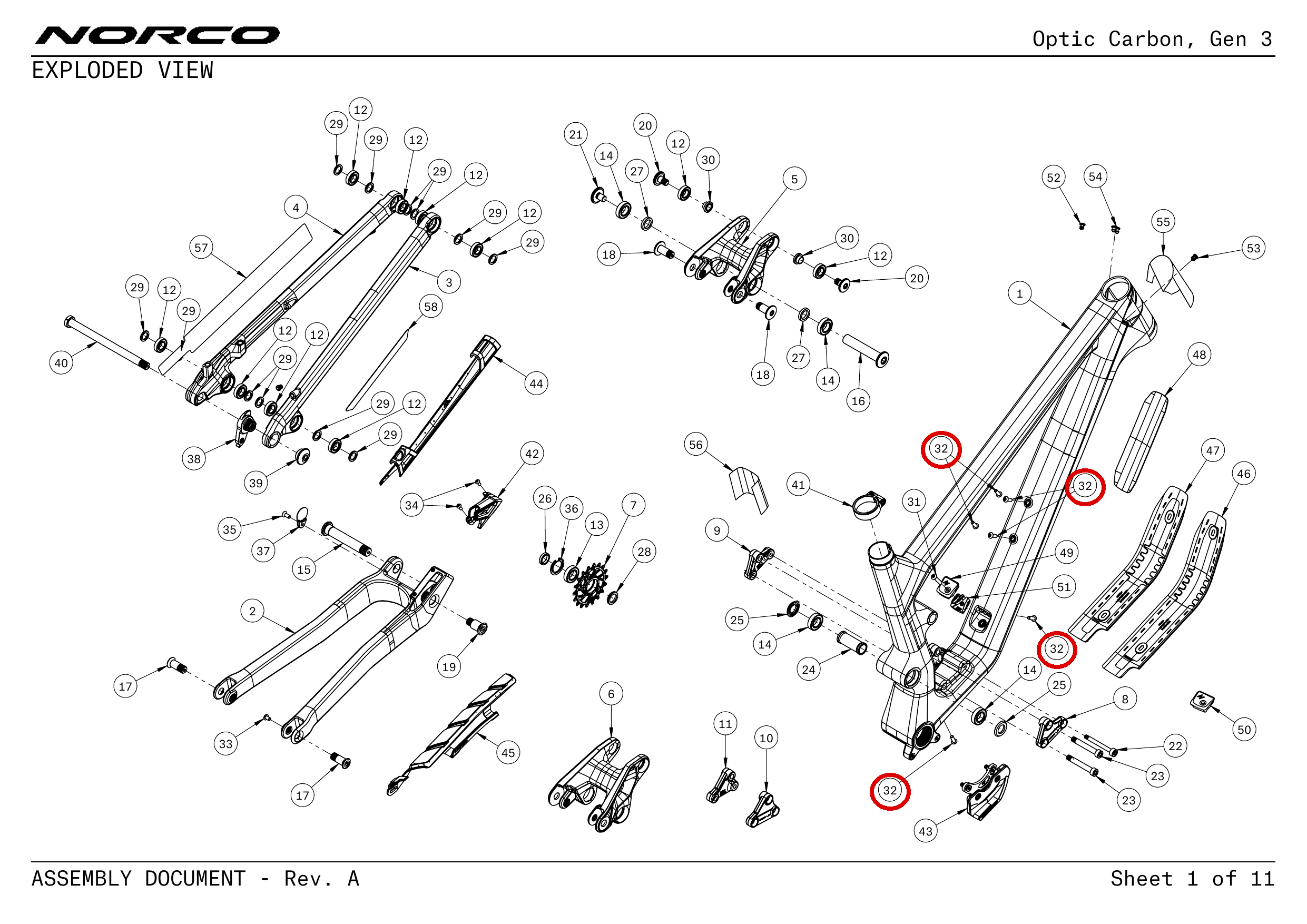 Official technical drawing with the relevant callout highlighted in red