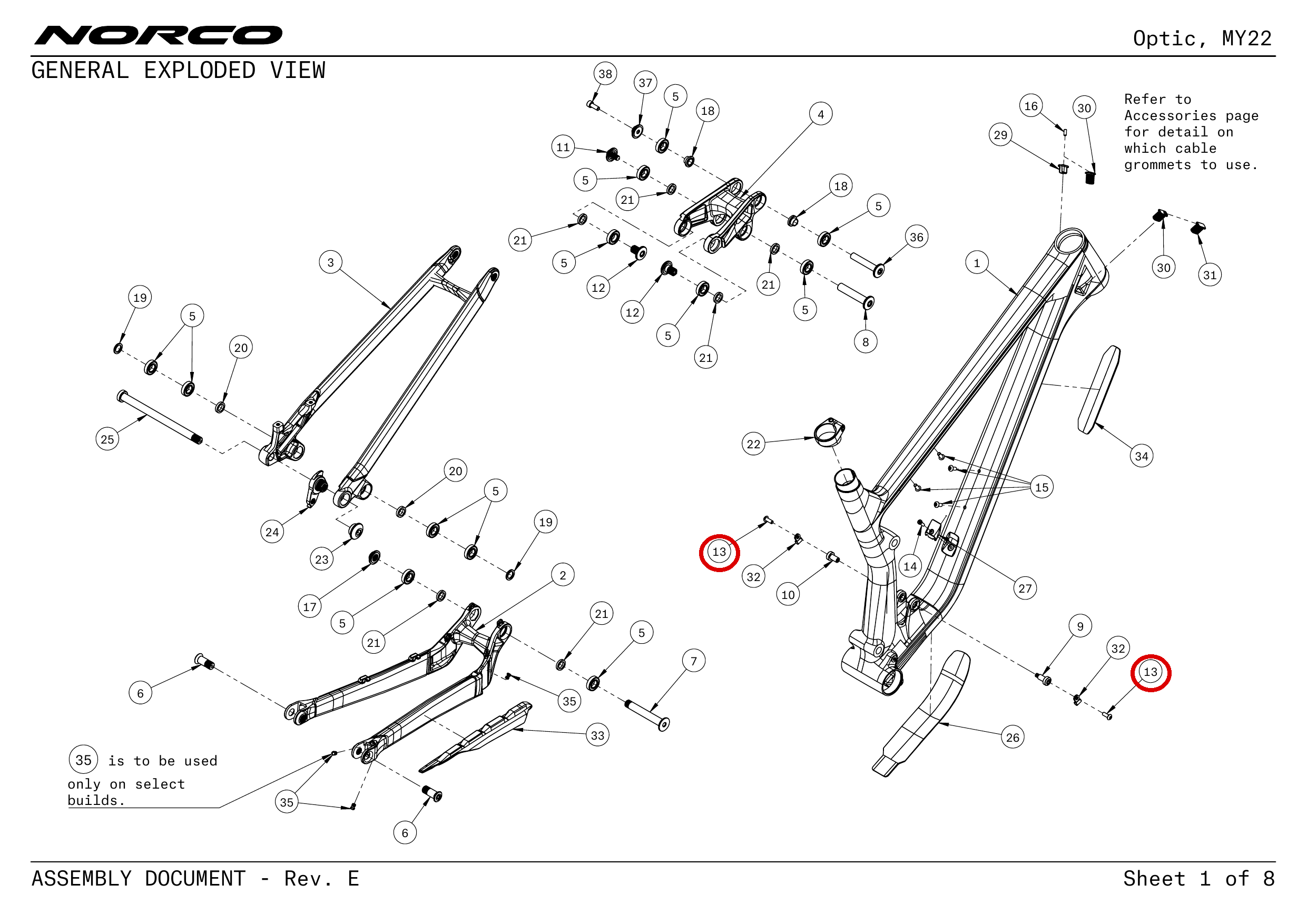 Official technical drawing with the relevant callout highlighted in red