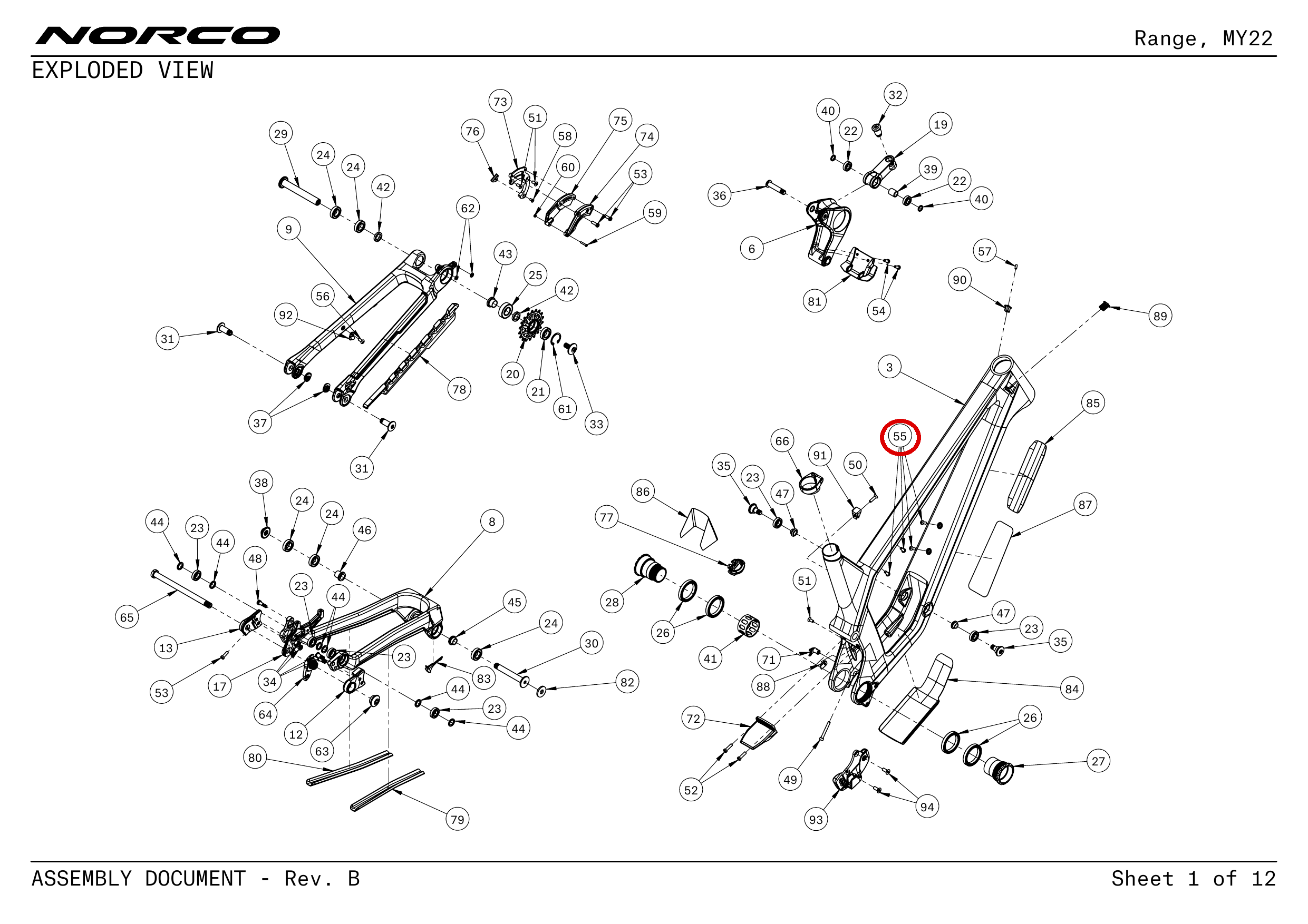 Official technical drawing with the relevant callout highlighted in red
