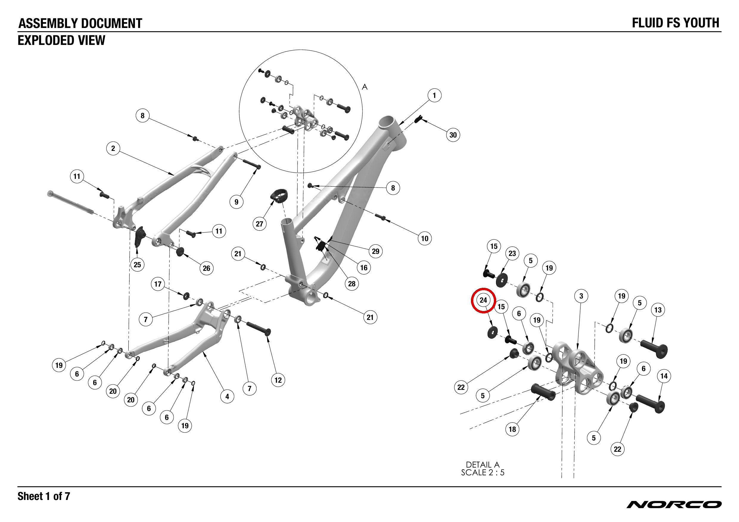 Official technical drawing with the relevant callout highlighted in red
