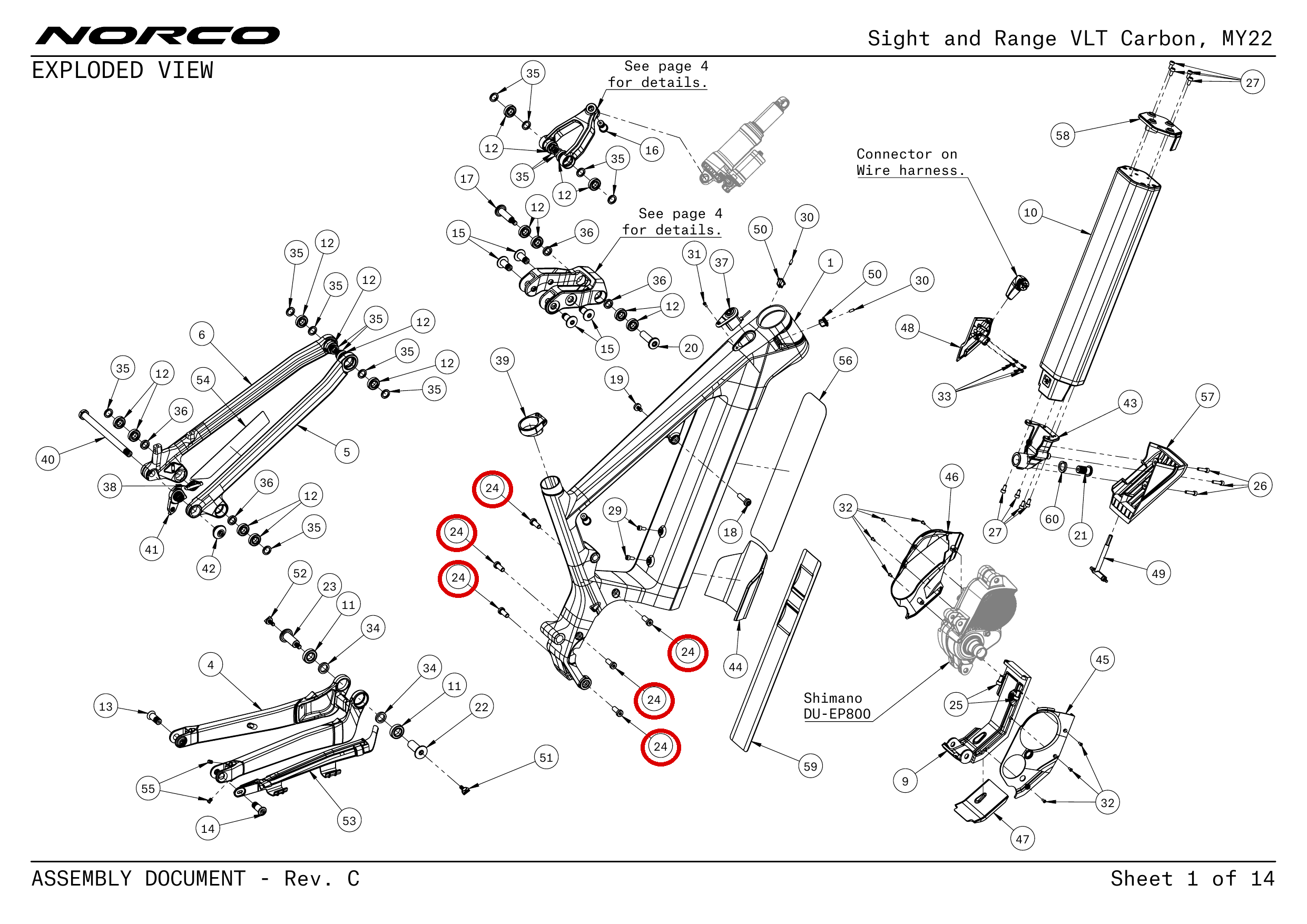 Official technical drawing with the relevant callout highlighted in red