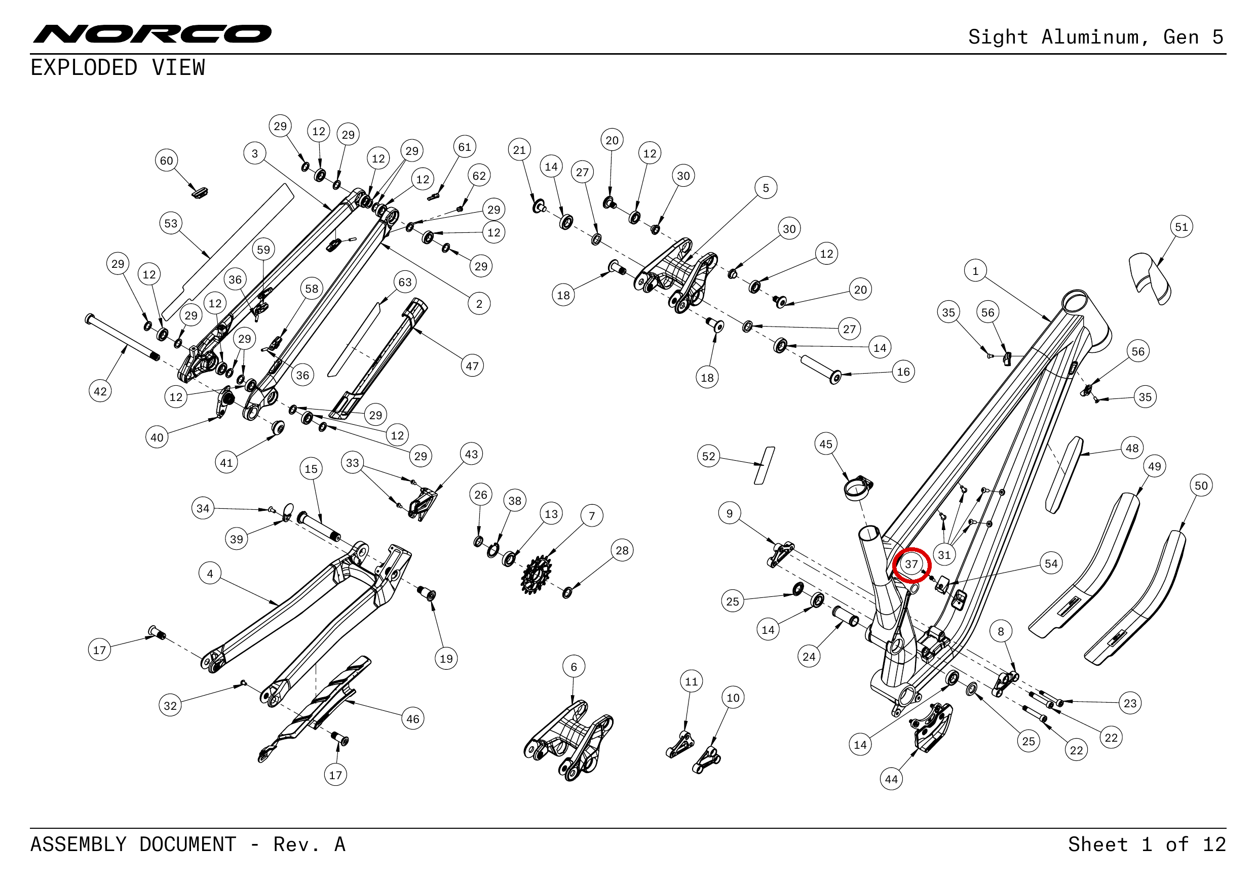 Official technical drawing with the relevant callout highlighted in red