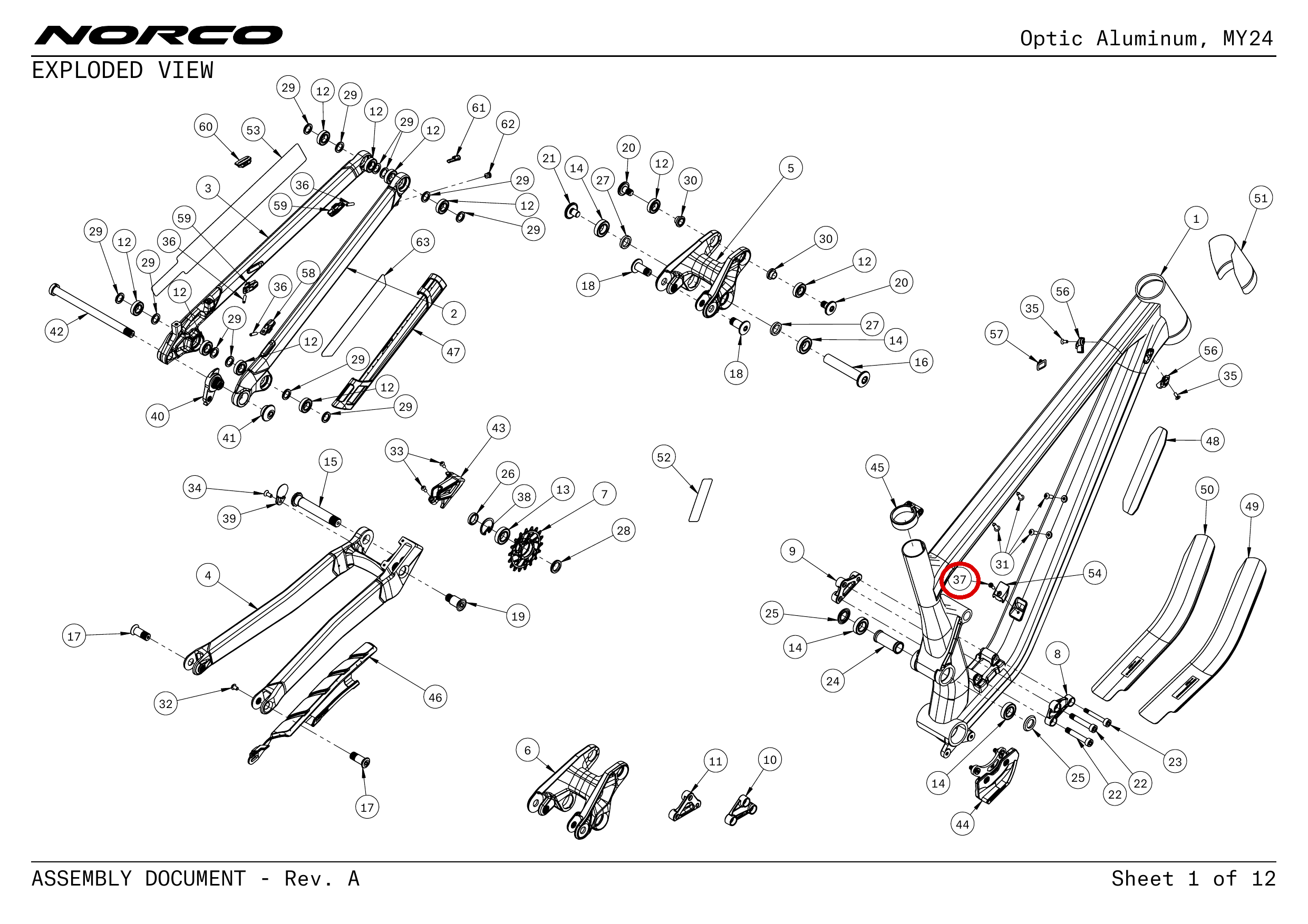 Official technical drawing with the relevant callout highlighted in red