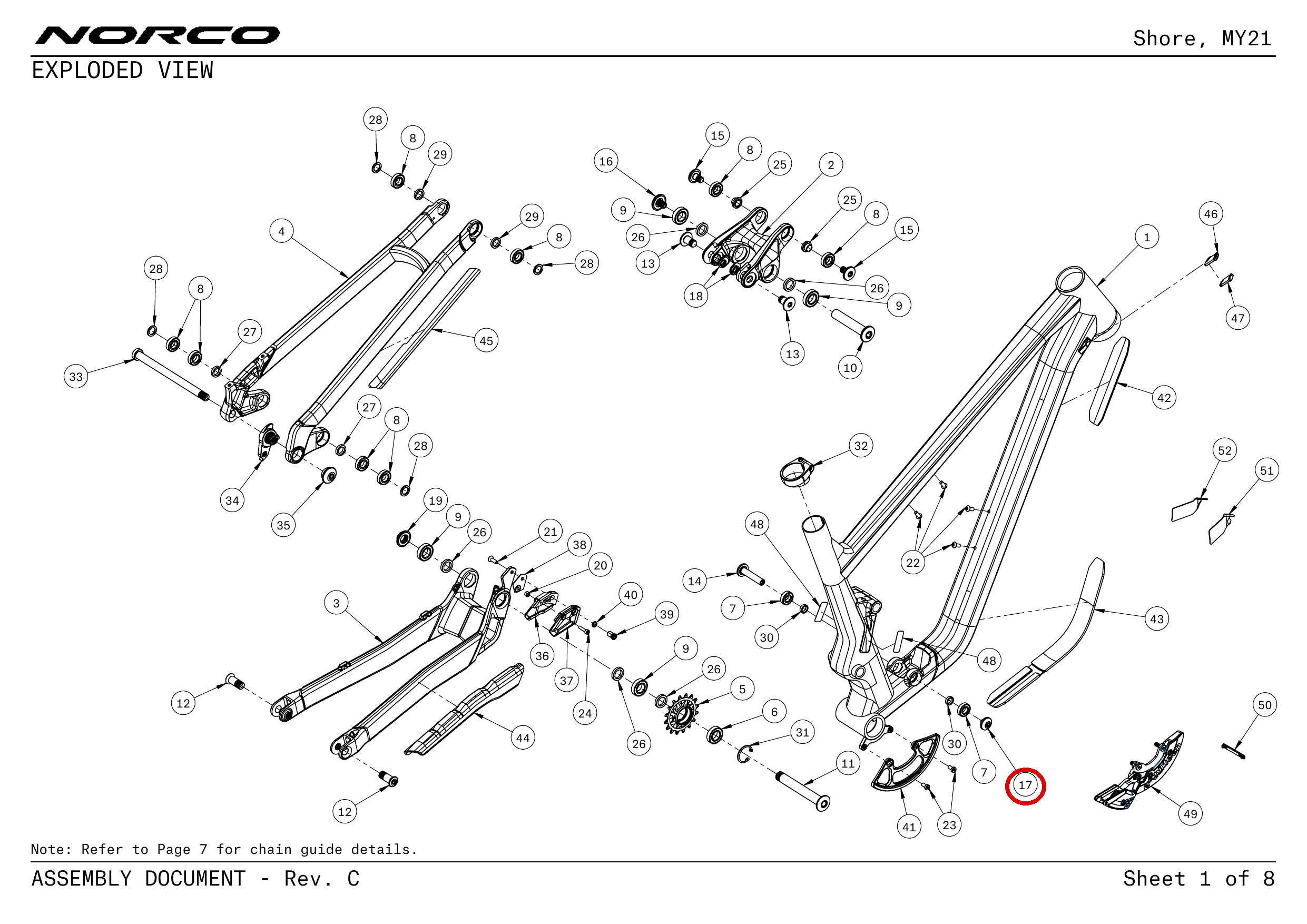 Official technical drawing with the relevant callout highlighted in red