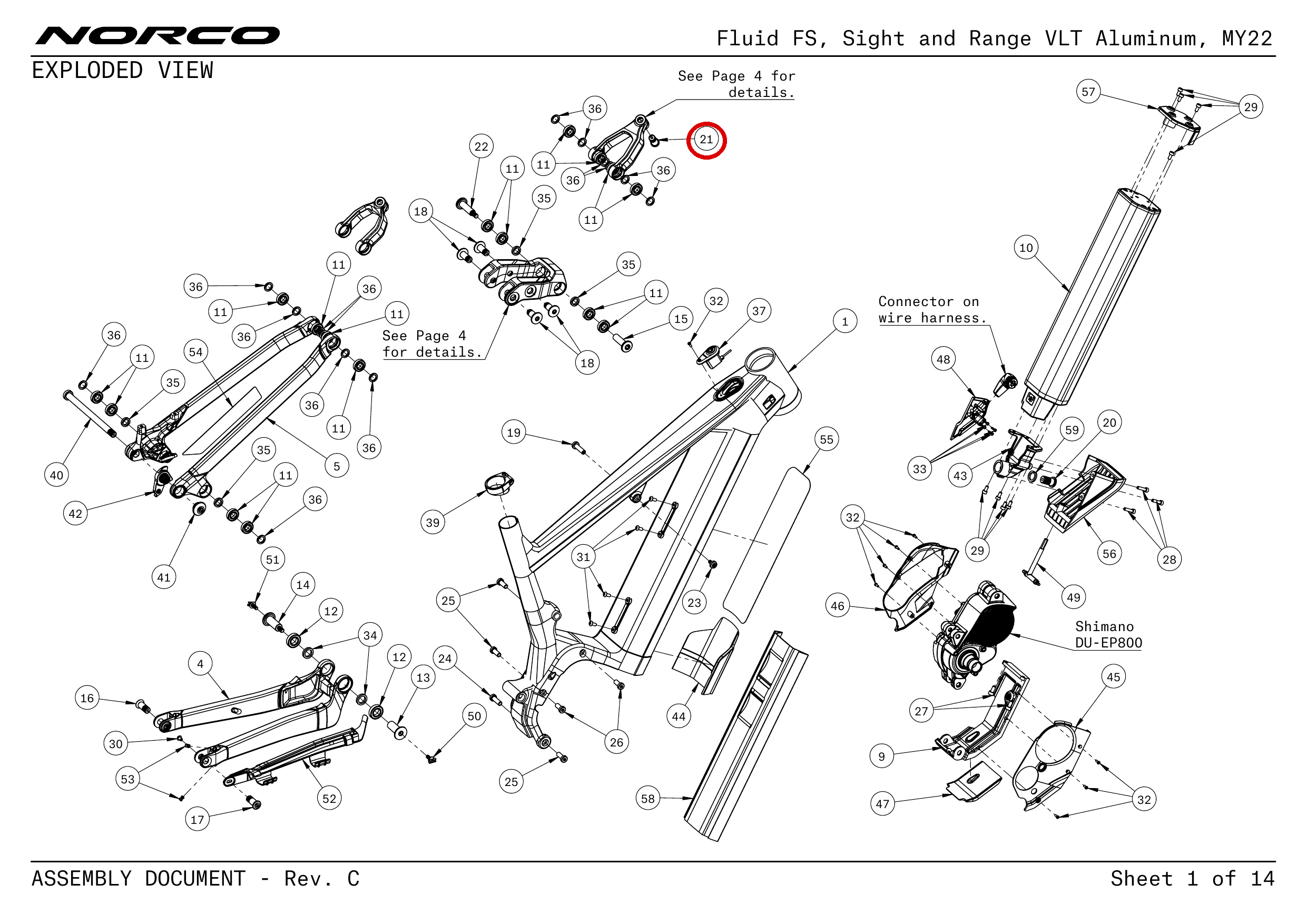 Official technical drawing with the relevant callout highlighted in red