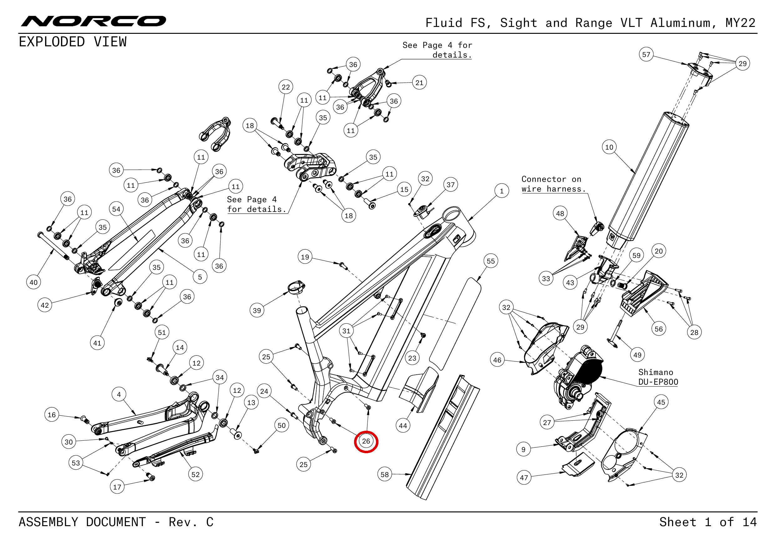 Official technical drawing with the relevant callout highlighted in red