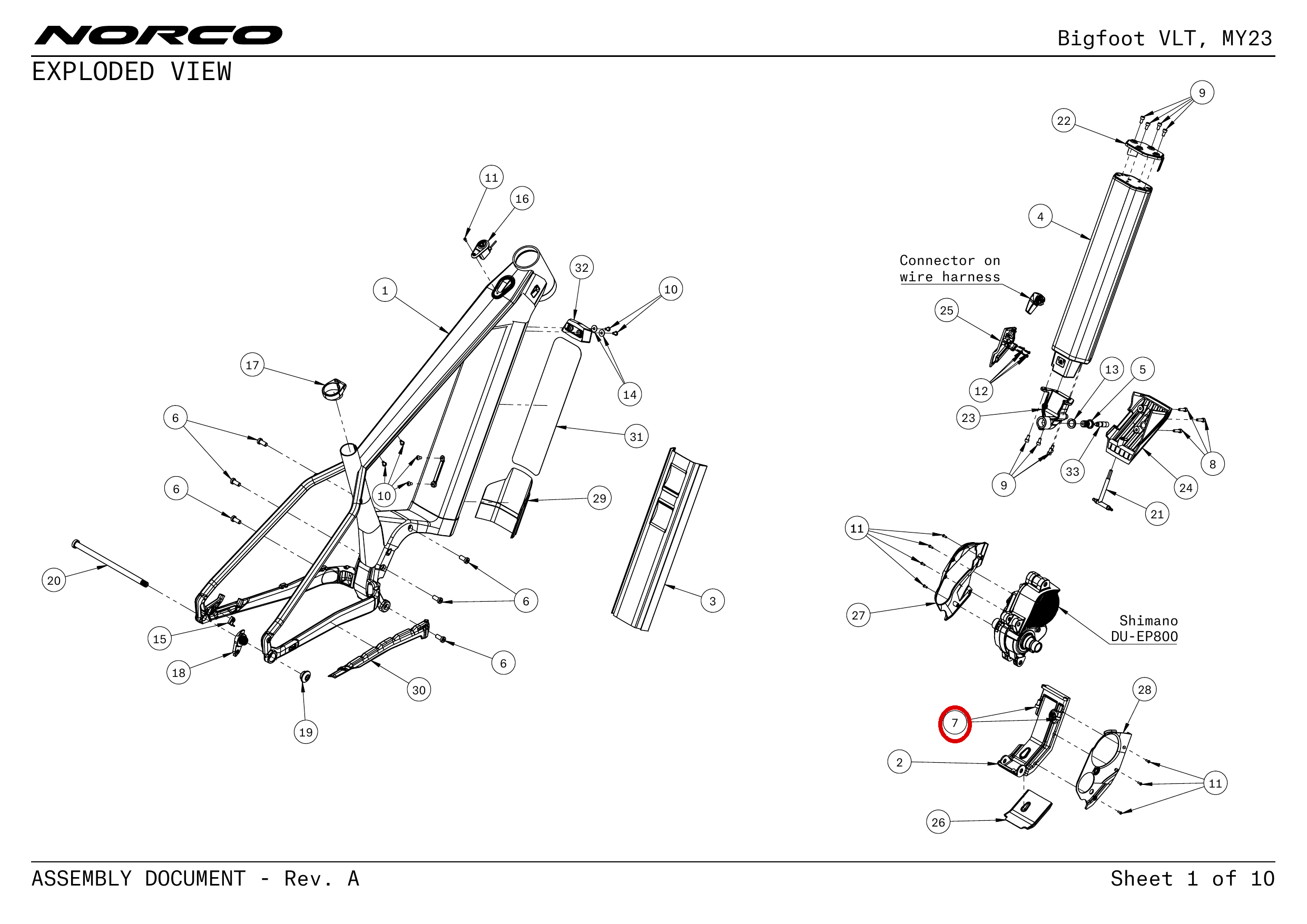 Official technical drawing with the relevant callout highlighted in red