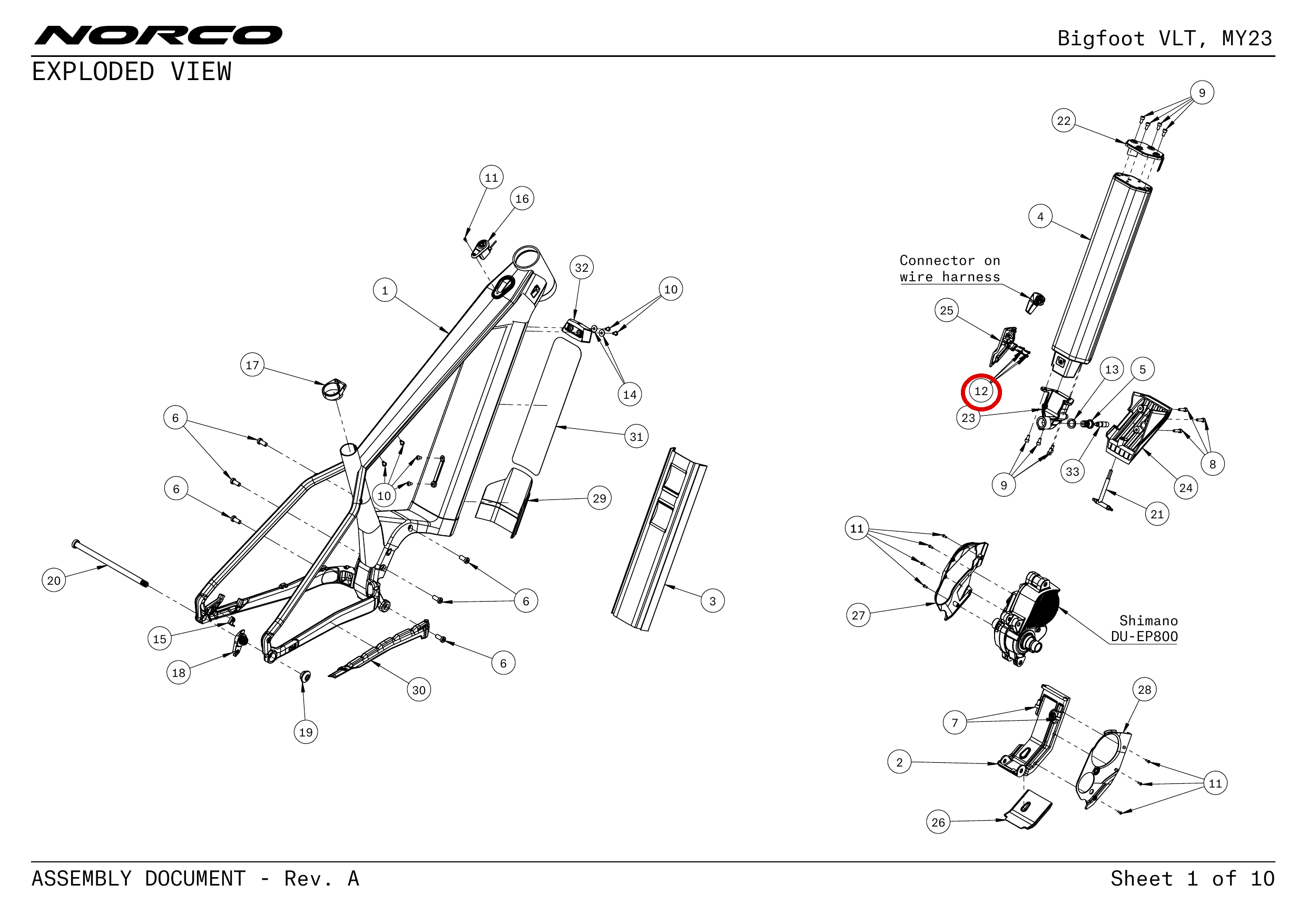 Official technical drawing with the relevant callout highlighted in red