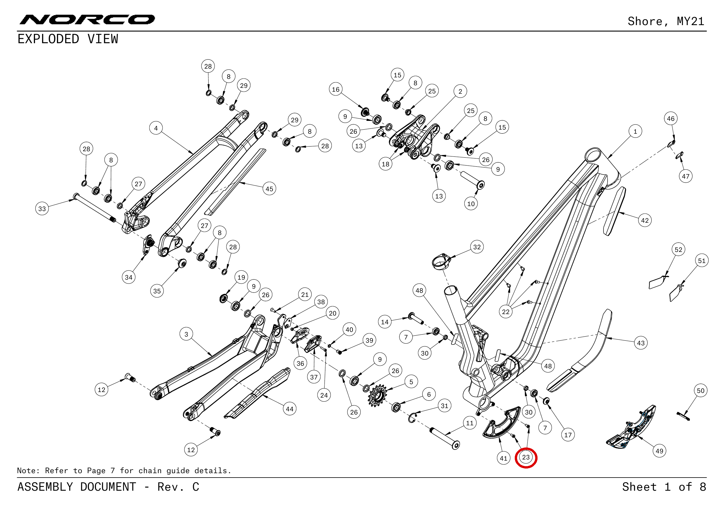 Official technical drawing with the relevant callout highlighted in red