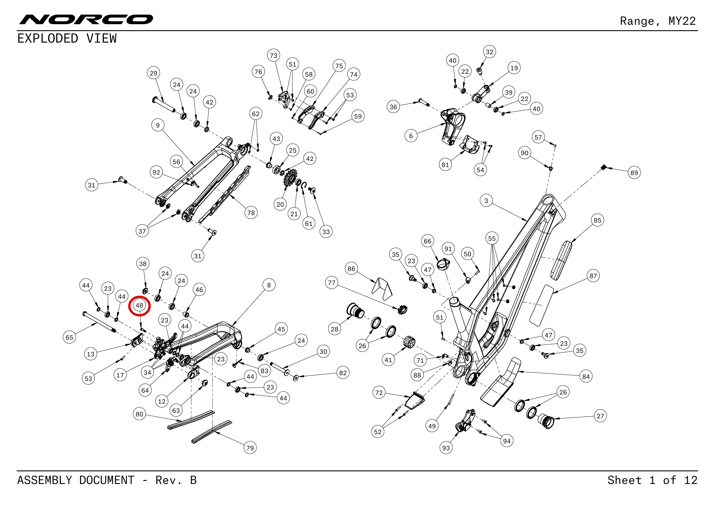Official technical drawing with the relevant callout highlighted in red