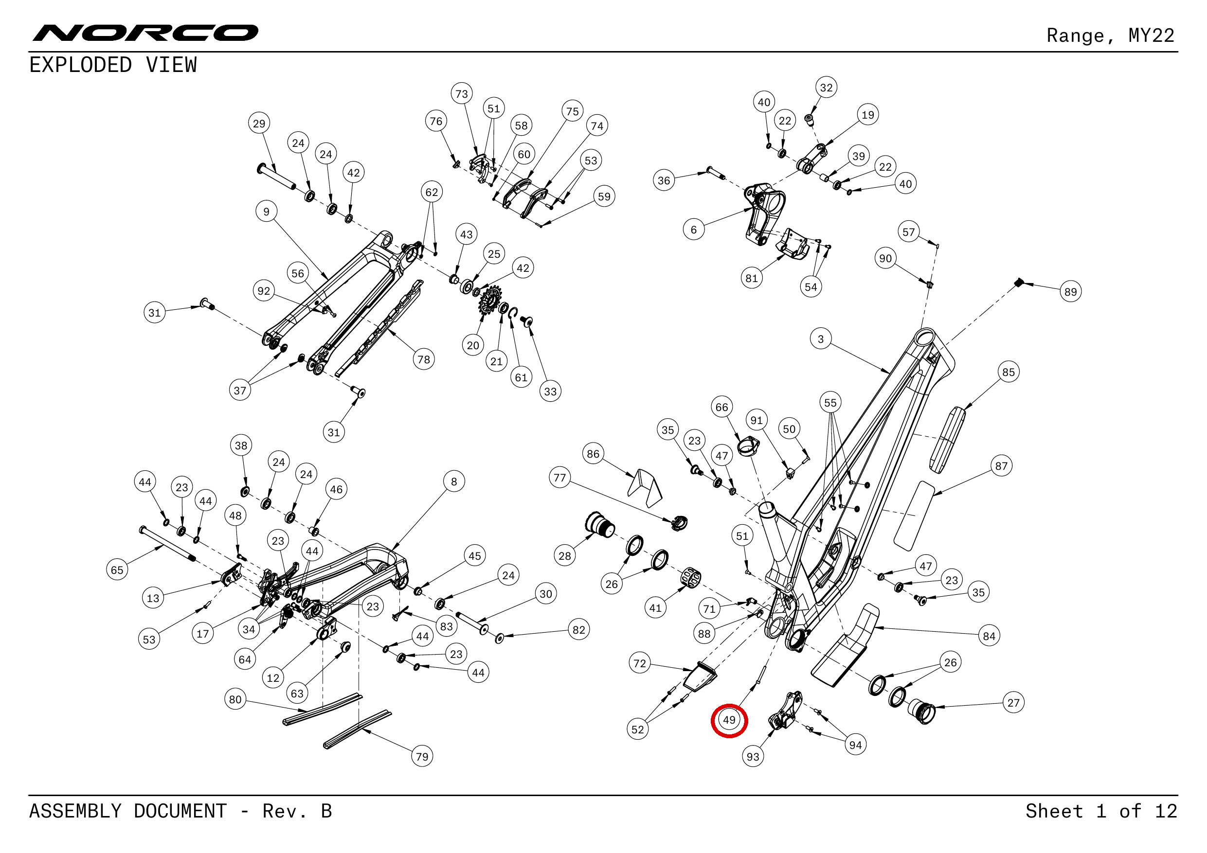 Official technical drawing with the relevant callout highlighted in red