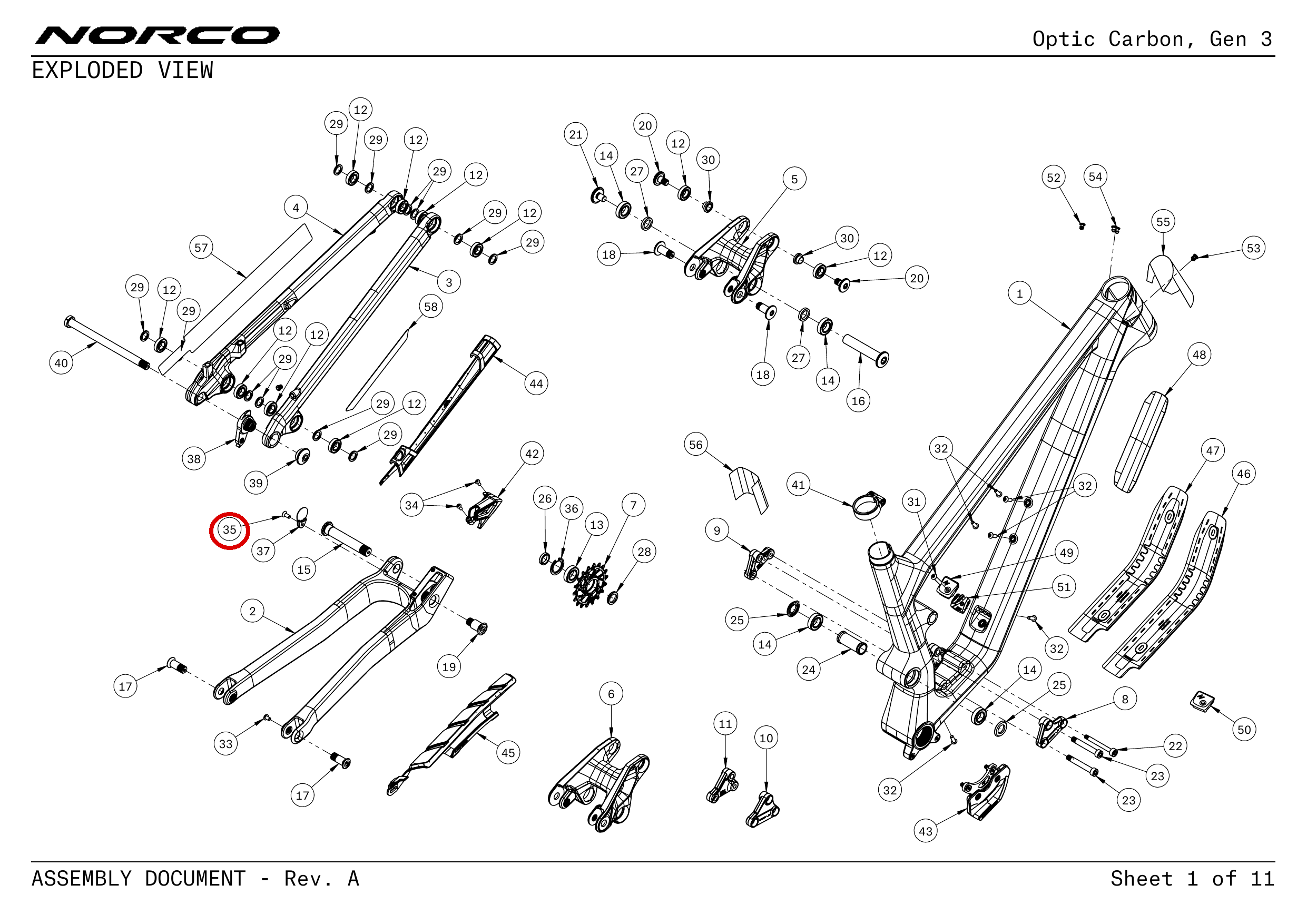 Official technical drawing with the relevant callout highlighted in red