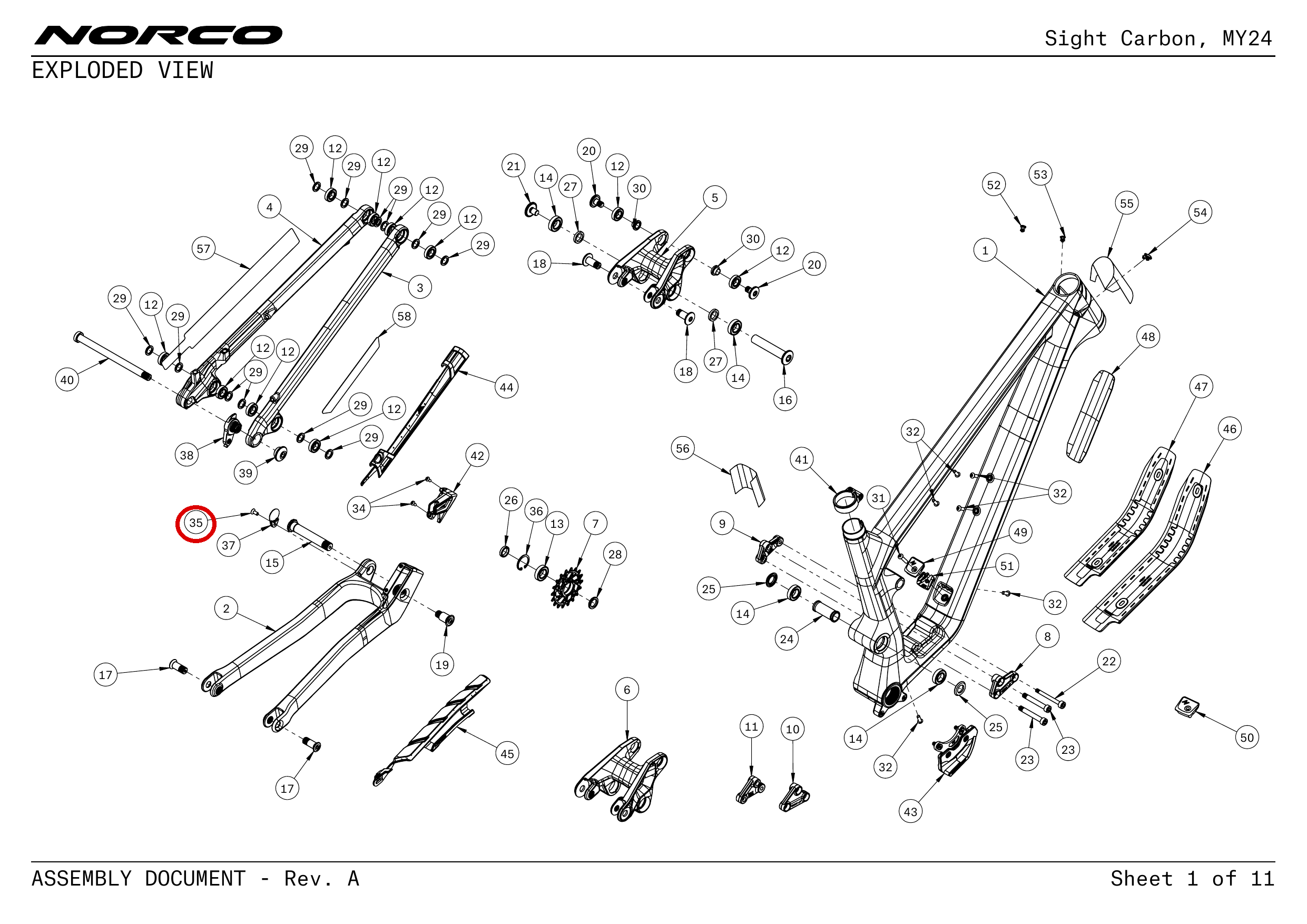 Official technical drawing with the relevant callout highlighted in red