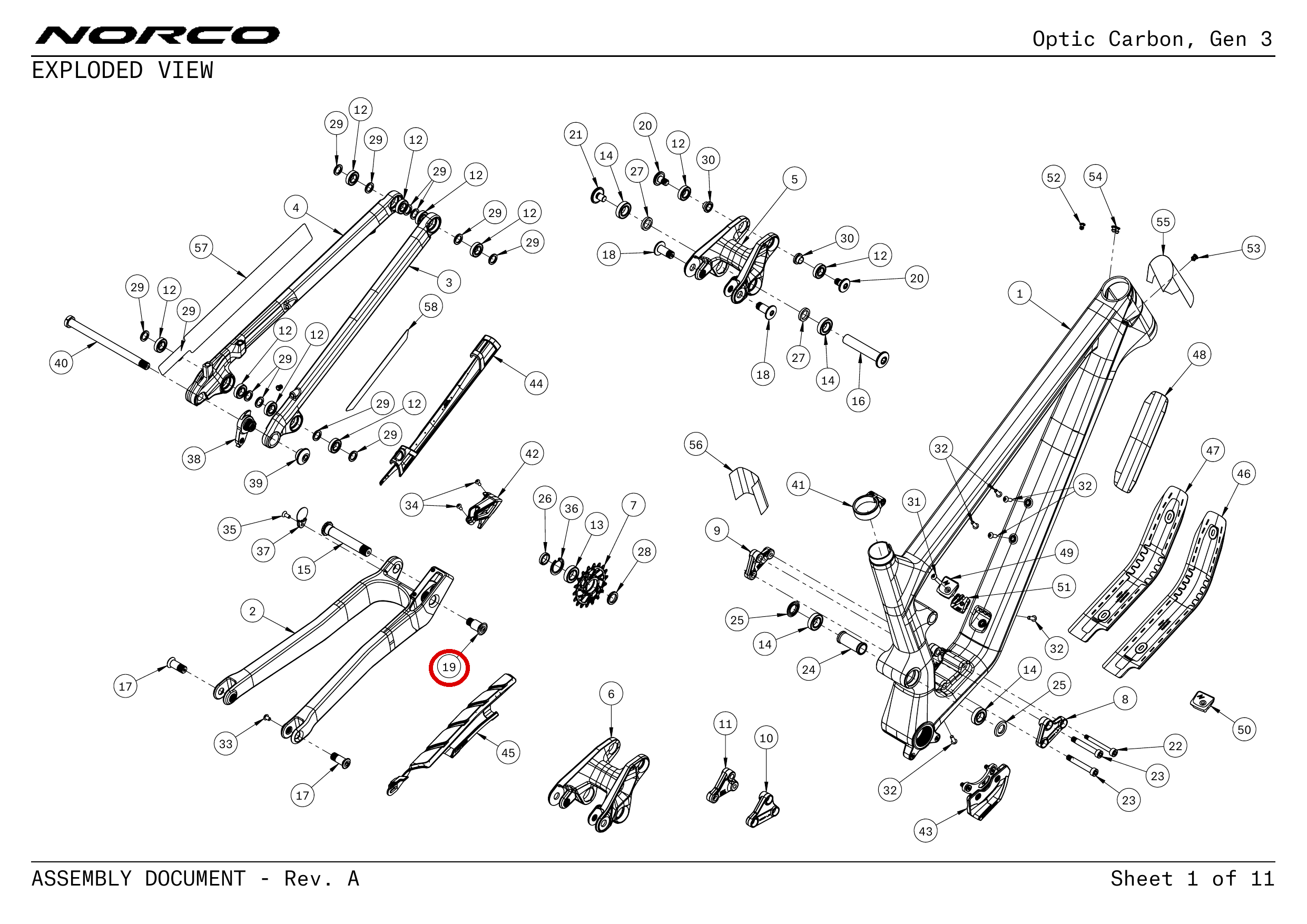 Official technical drawing with the relevant callout highlighted in red