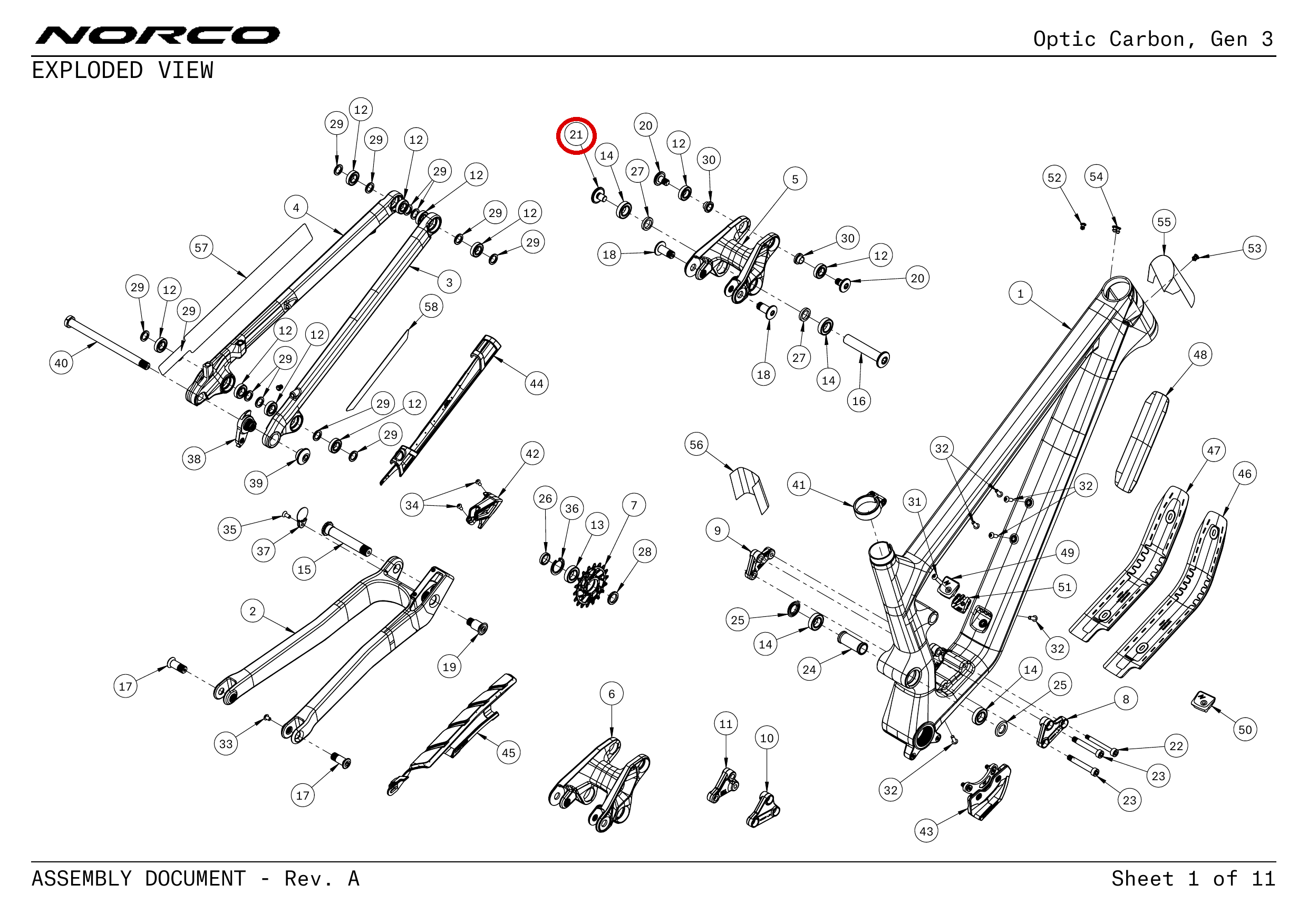 Official technical drawing with the relevant callout highlighted in red