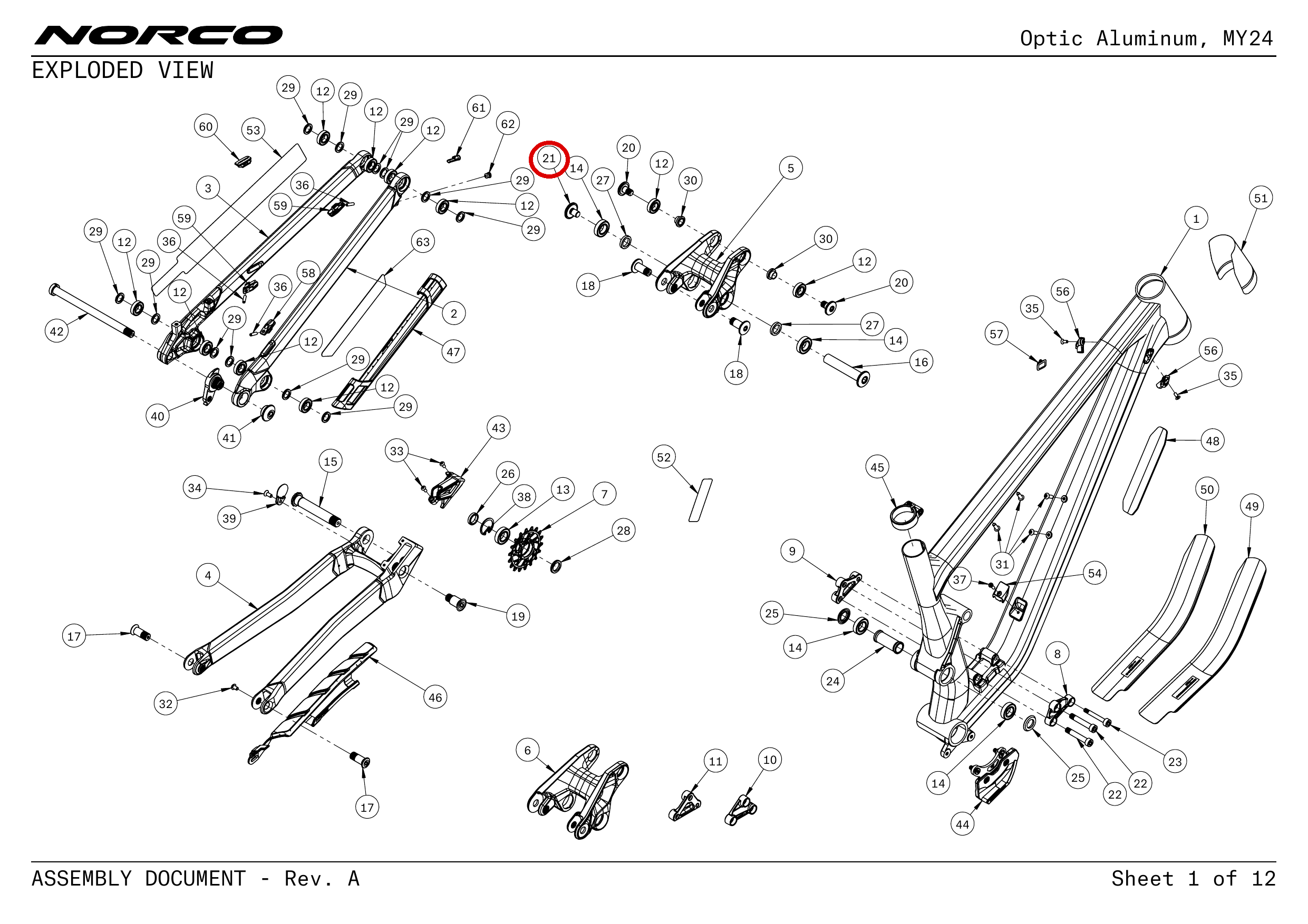 Official technical drawing with the relevant callout highlighted in red
