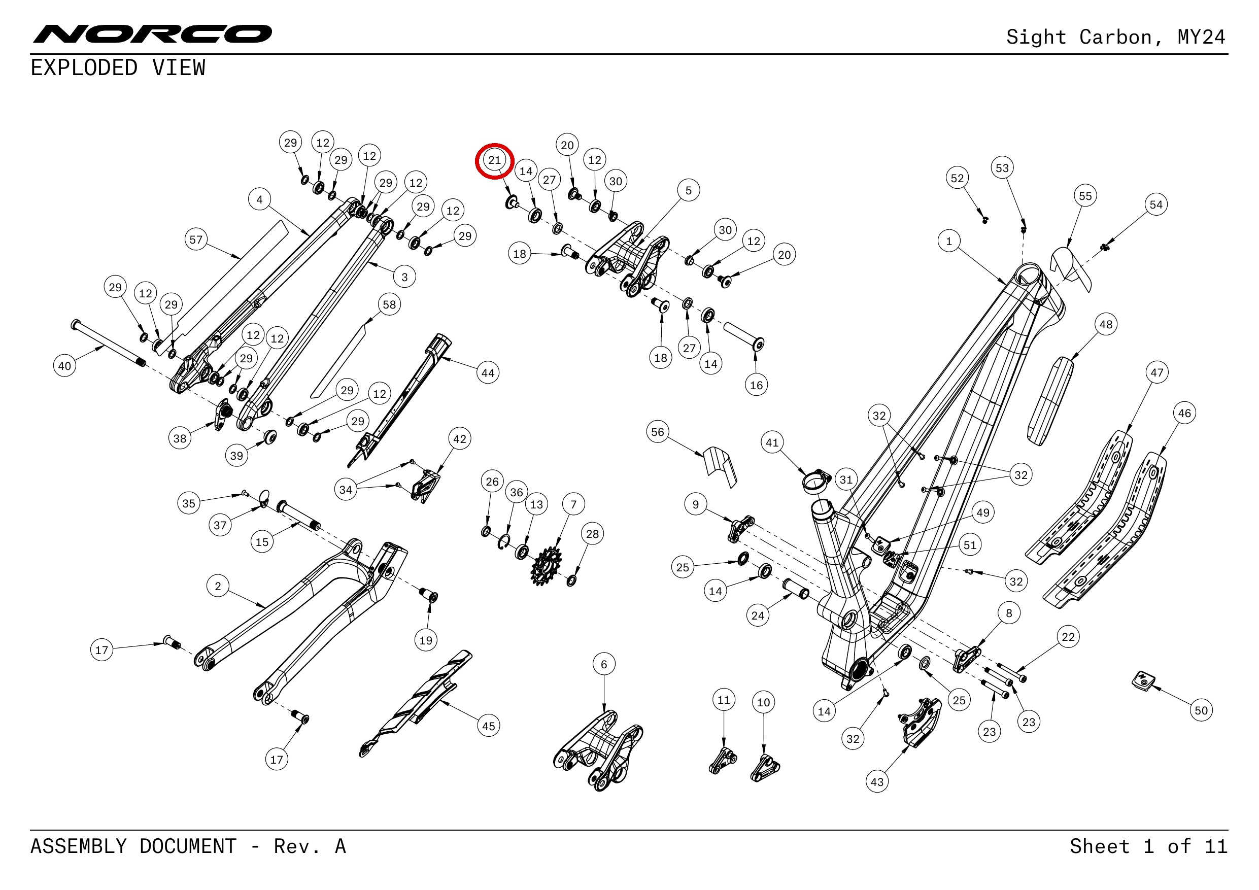 Official technical drawing with the relevant callout highlighted in red