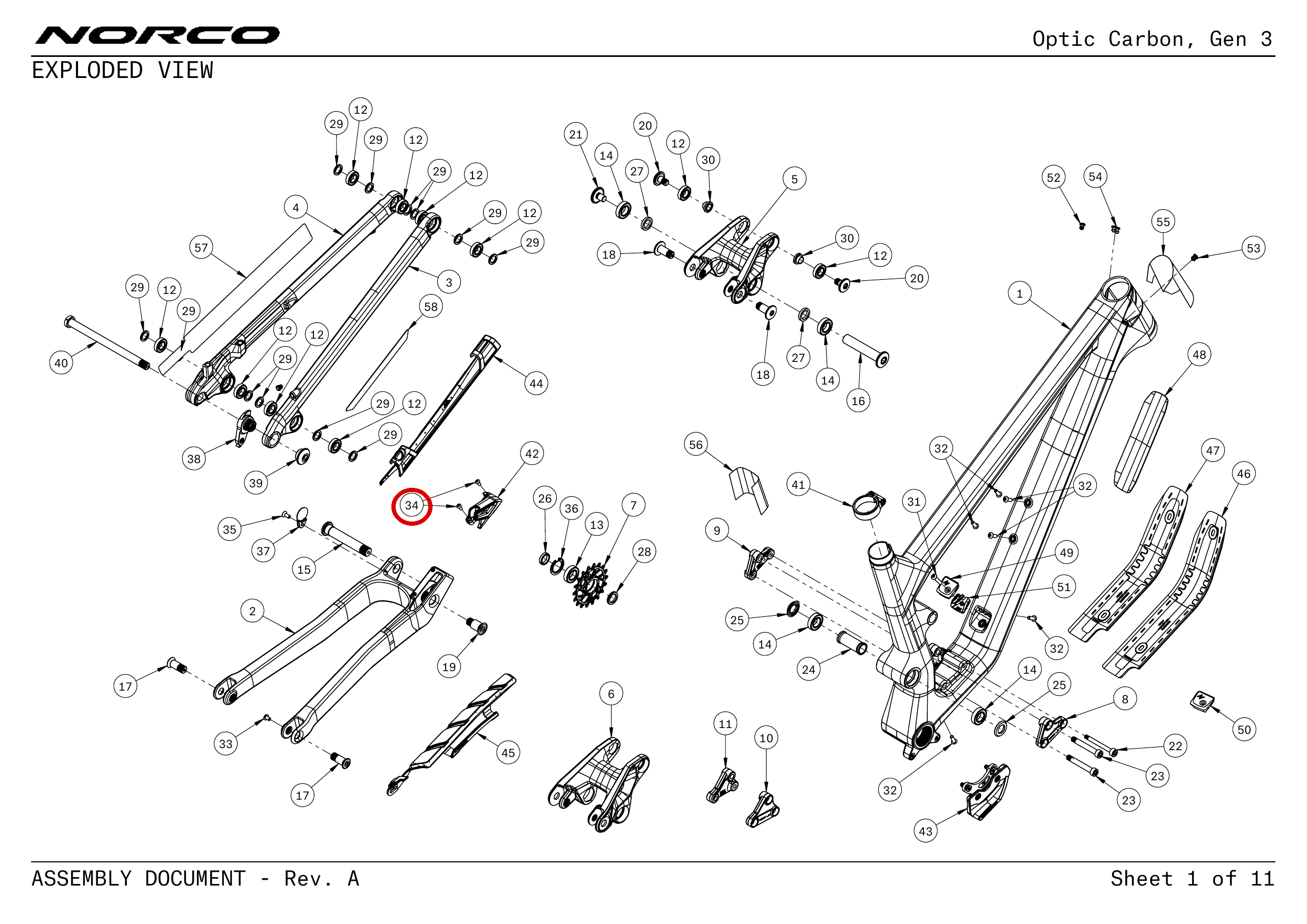 Official technical drawing with the relevant callout highlighted in red