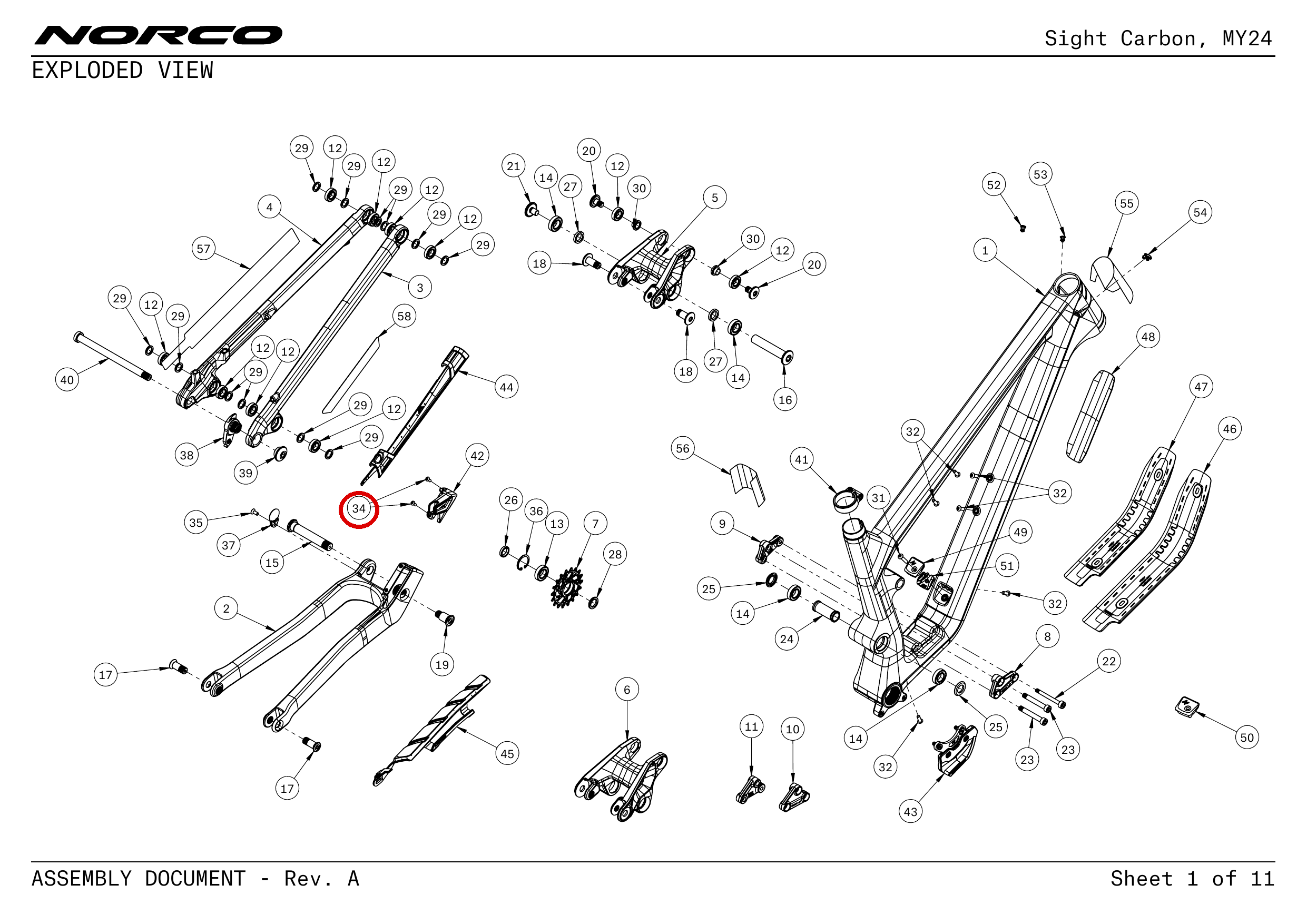Official technical drawing with the relevant callout highlighted in red