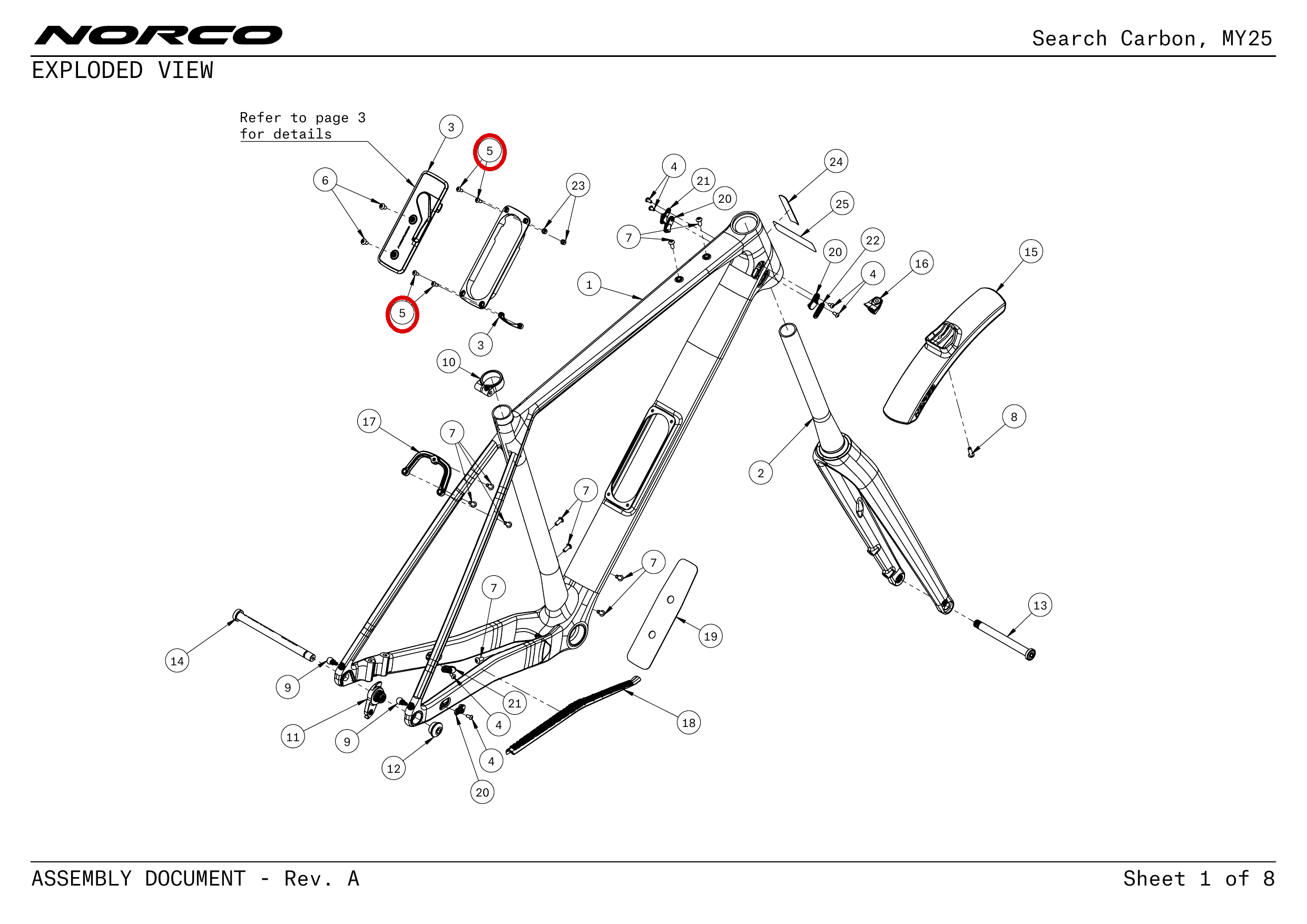 Official technical drawing with the relevant callout highlighted in red