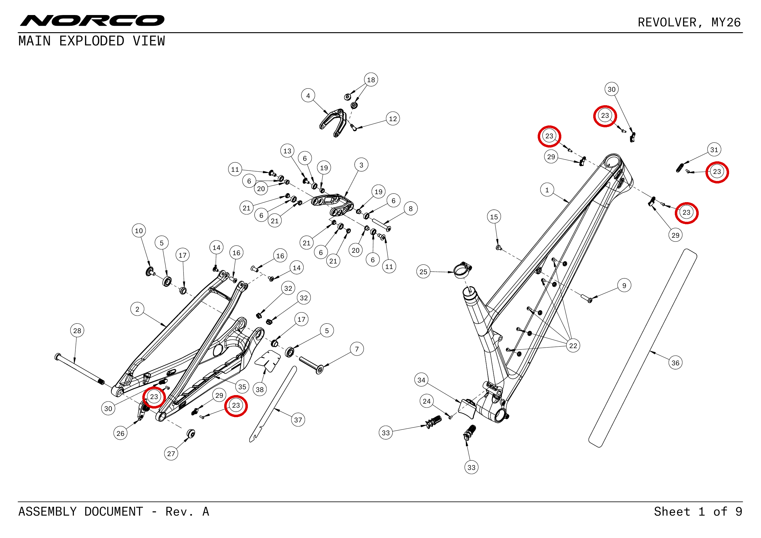 Official technical drawing with the relevant callout highlighted in red